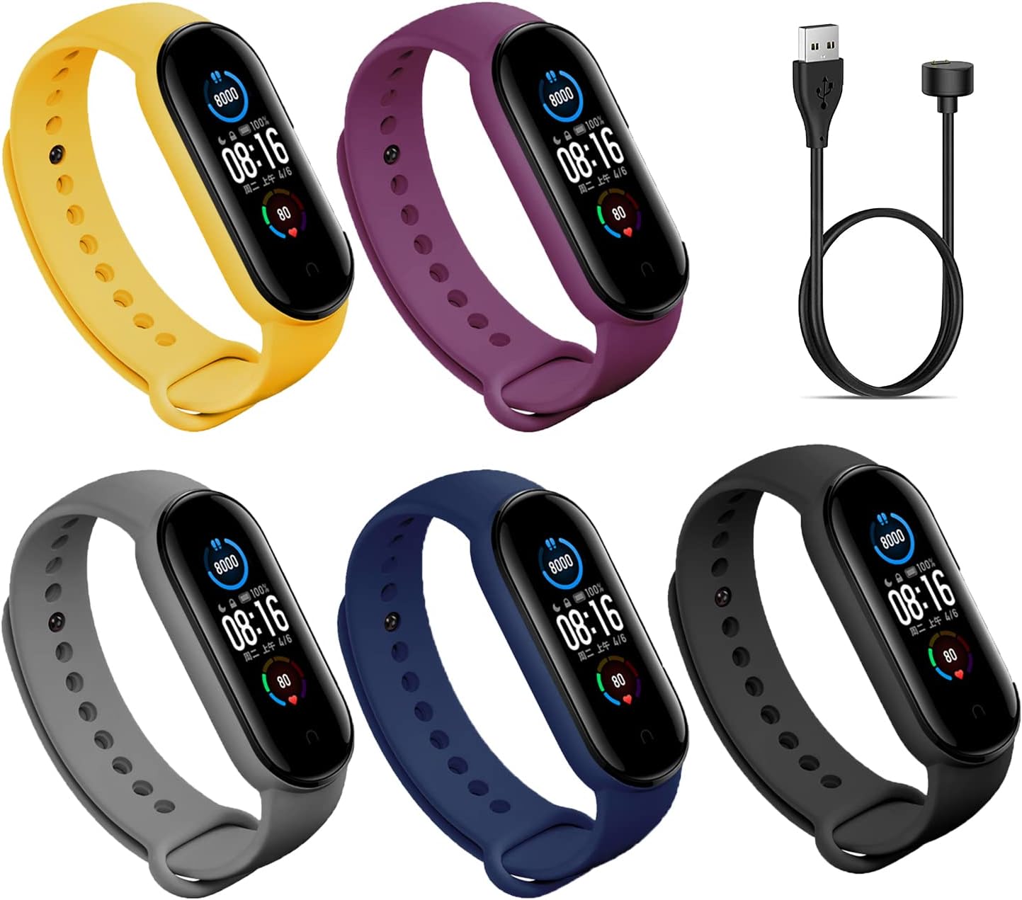 SZBAMI Para Xiaomi Mi Band 5 correas, pulsera de silicona suave colorida, correa de reloj inteligente, accesorios para mujeres y hombres