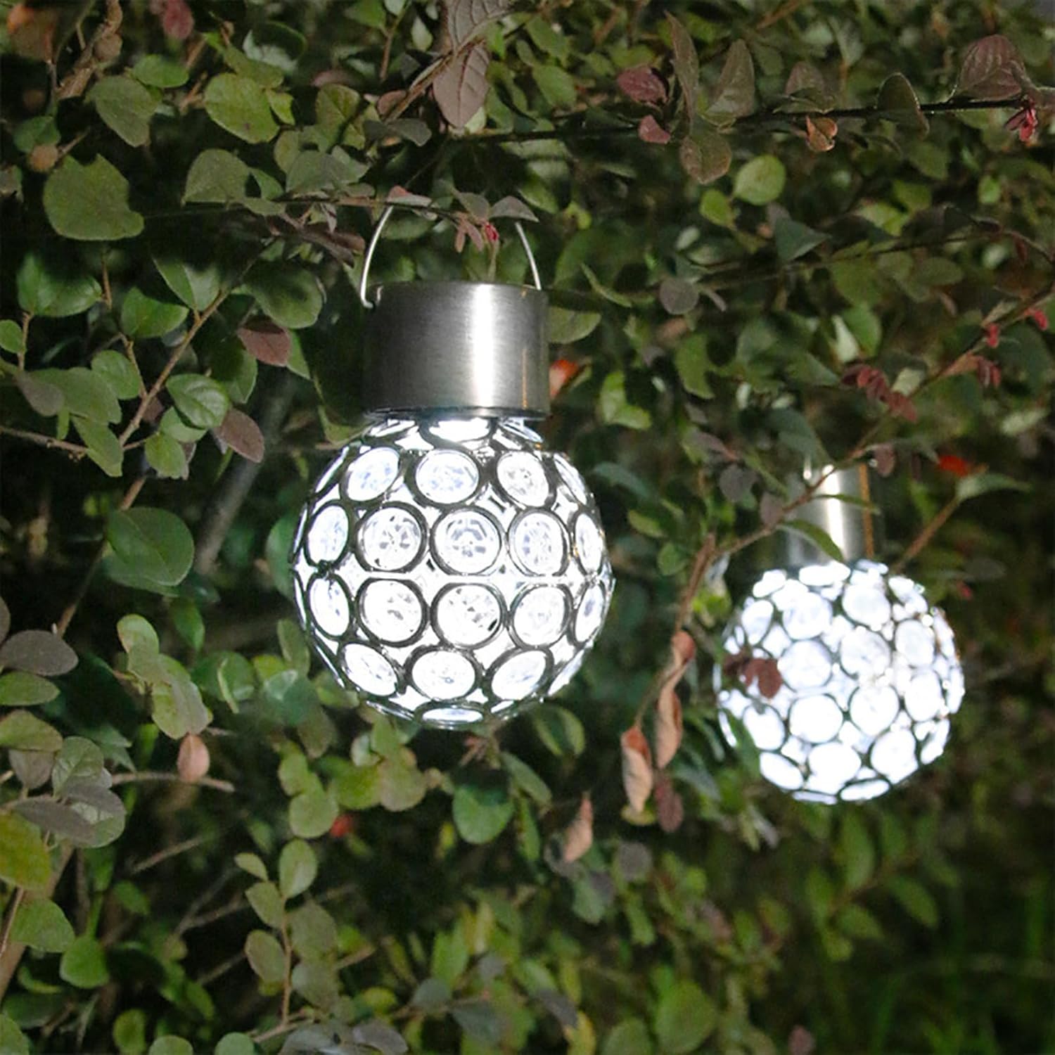 Luces solares decorativas colgantes para vallas, luces de cubierta, luces solares colgantes para exteriores, luces de jardín impermeables, luz LED