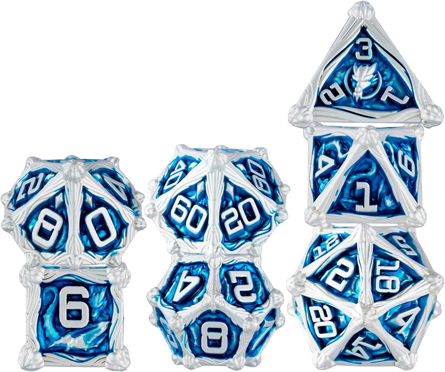 Surpass Juego de dados de metal para DND, dados de metal para juegos de rol, juegos de mesa, dados poliédricos para Dungeons & Dragons RPG, juego de