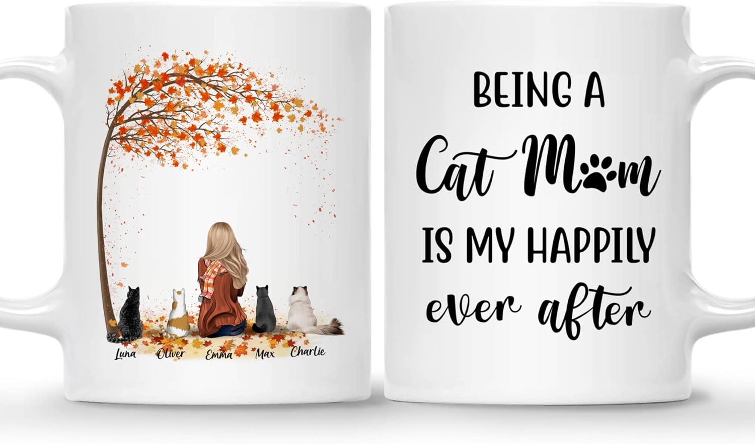 Gossby Taza personalizada con texto en inglés “Being A Cat Mom”, regalo personalizado para mujeres con diseño, nombre, raza de gato, cumpleaños, día