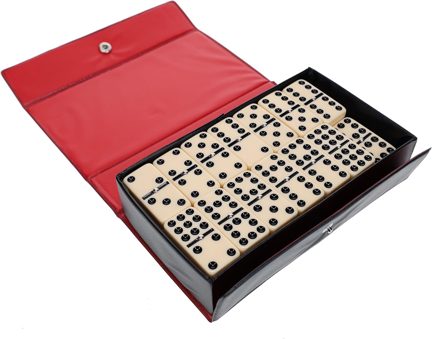 WE Games Double Nine Dominoes – Azulejos de marfil, tamaño grueso