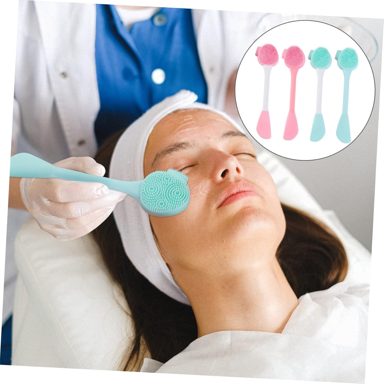 Herramienta facial 12 piezas para el lavado de cepillo facial profundo delicado accesorios masajeadores mujeres limpieza de mano mujer mini