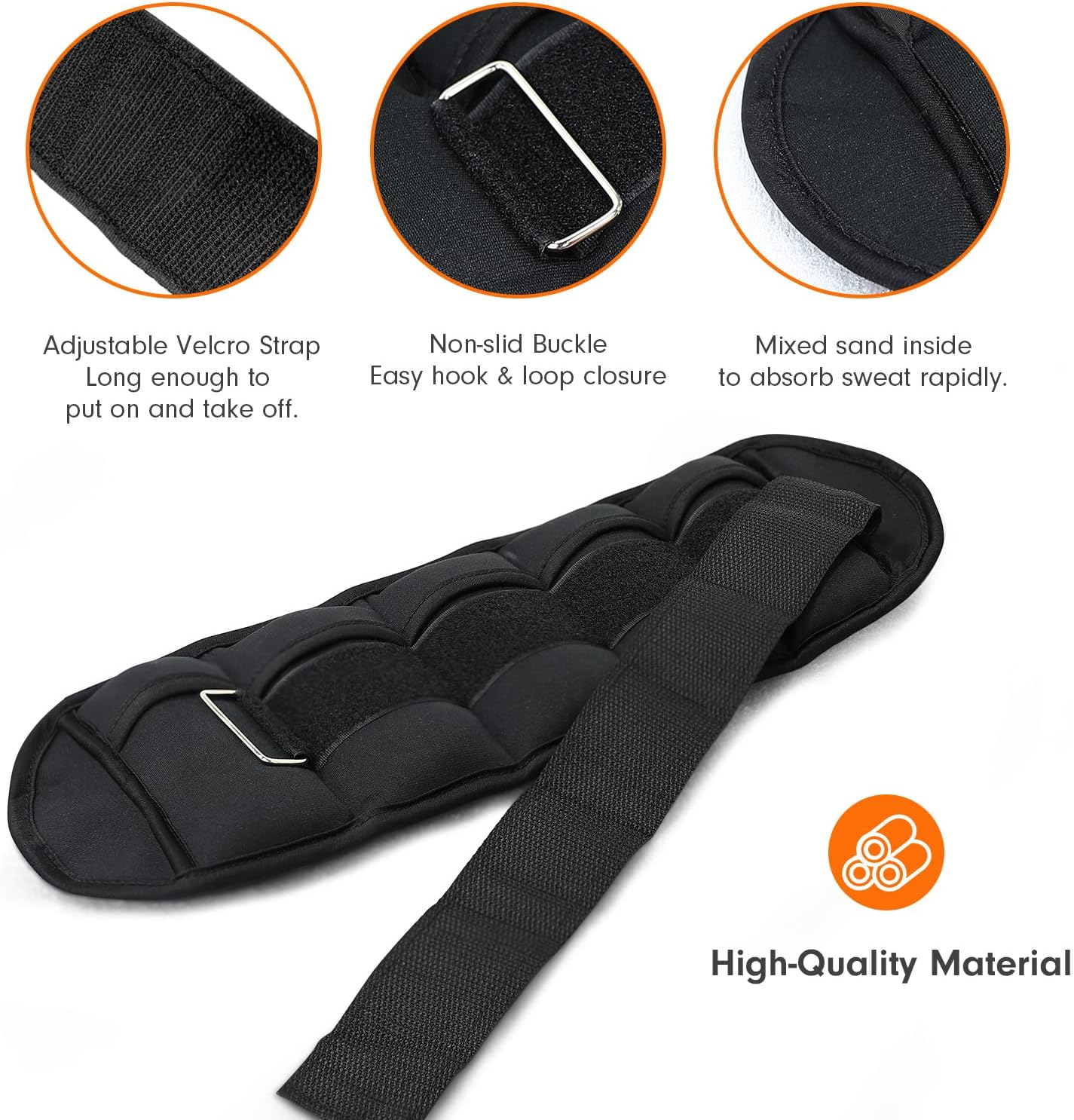 FEIERDUN Pesas de tobillo ajustables para mujeres y hombres, un par de pesas modulares de piernas de 2,4,6,8,10 libras con yoga, caminar, correr,