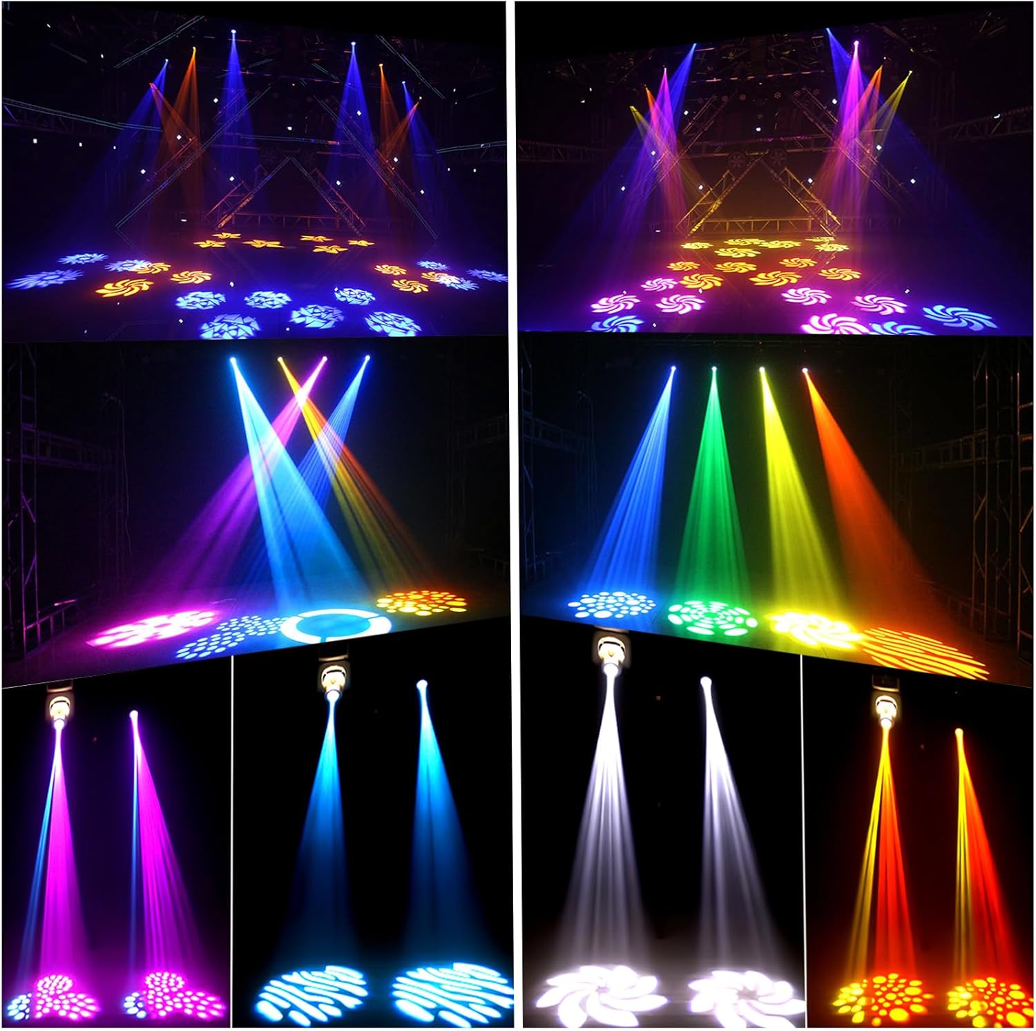 Big Dipper Luces de escenario, luces de cabeza móvil, focos LED de 35 W DMX 512 con equipo activado por sonido, 8 Gobos8 colores 911 luz de canal