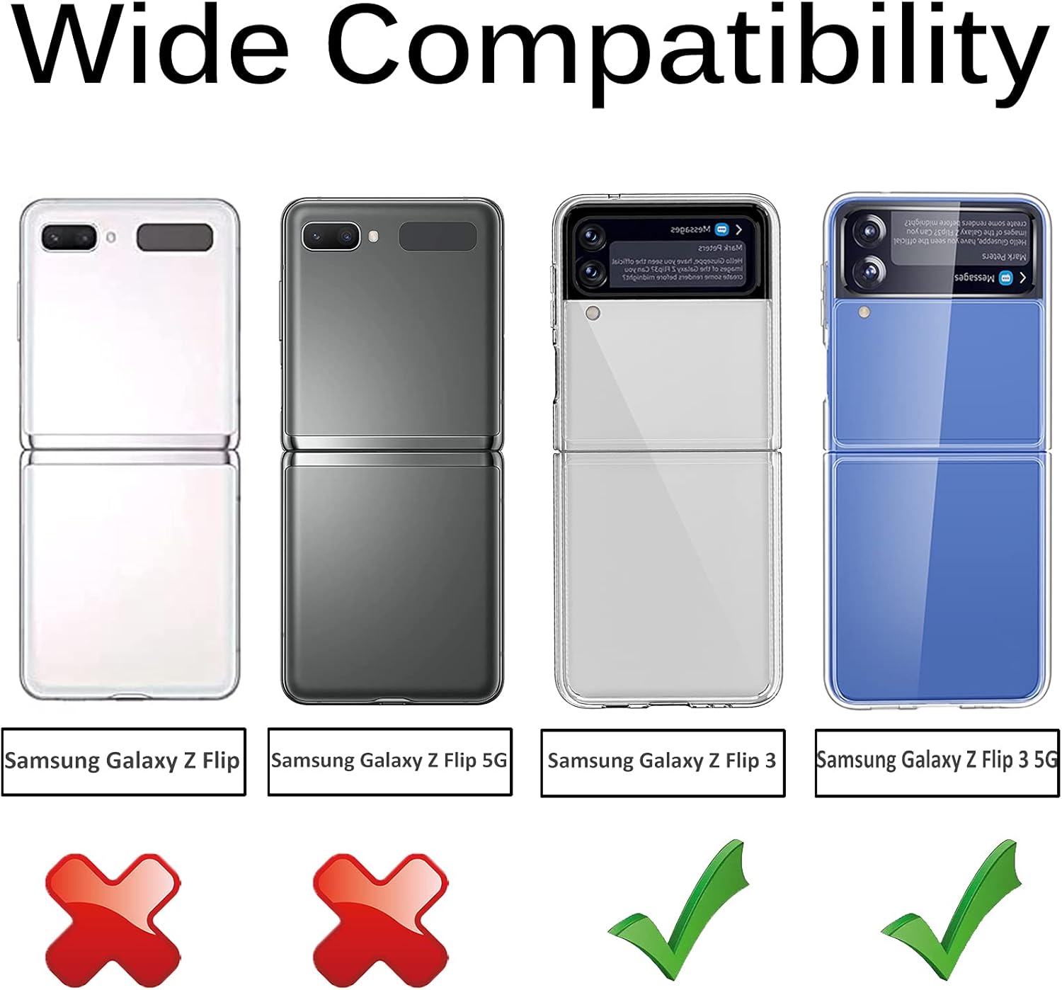Miimall Funda compatible con Samsung Galaxy Z Flip 3 2021, a prueba de golpes y antiarañazos, delgada, rígida, de policarbonato, protector