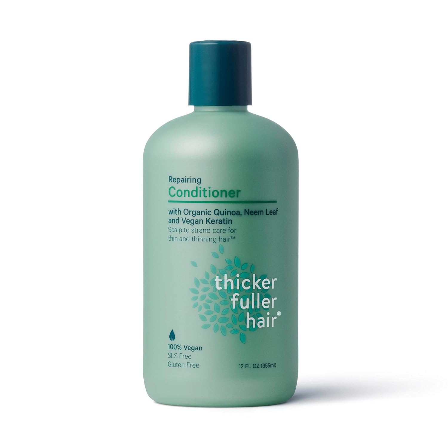 Thicker Hair Care Thicker Fuller Hair Acondicionador reparador, 12 onzas, verde (819933011744)
