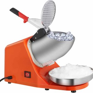 SUPER DEAL Máquina de afeitar de hielo eléctrica de 300 W mejorada Máquina de afeitar de hielo Máquina de cono de nieve 145 libras (naranja) SUPER DEAL Máquina de afeitar de hielo eléctrica de 300 W mejorada Máquina de afeitar de hielo Máquina de cono de nieve 145 libras (naranja)