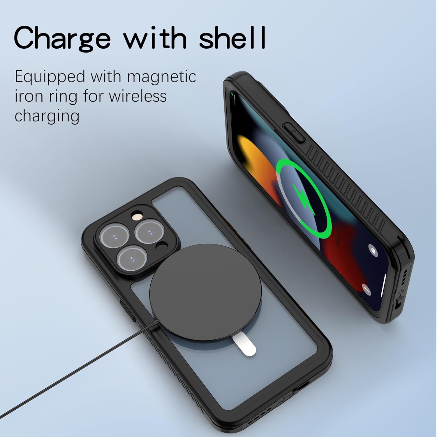 Funda impermeable para iPhone 15 con certificación IP68, a prueba de golpes, a prueba de suciedad, a prueba de nieve, carcasa protectora de cuerpo