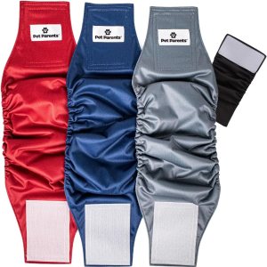 Pet Parents Bandas para el vientre lavables de alta calidad para perros machos y extensores, (paquete de 3) de pañales para perros machos y bandas Pet Parents Bandas para el vientre lavables de alta calidad para perros machos y extensores, (paquete de 3) de pañales para perros machos y bandas