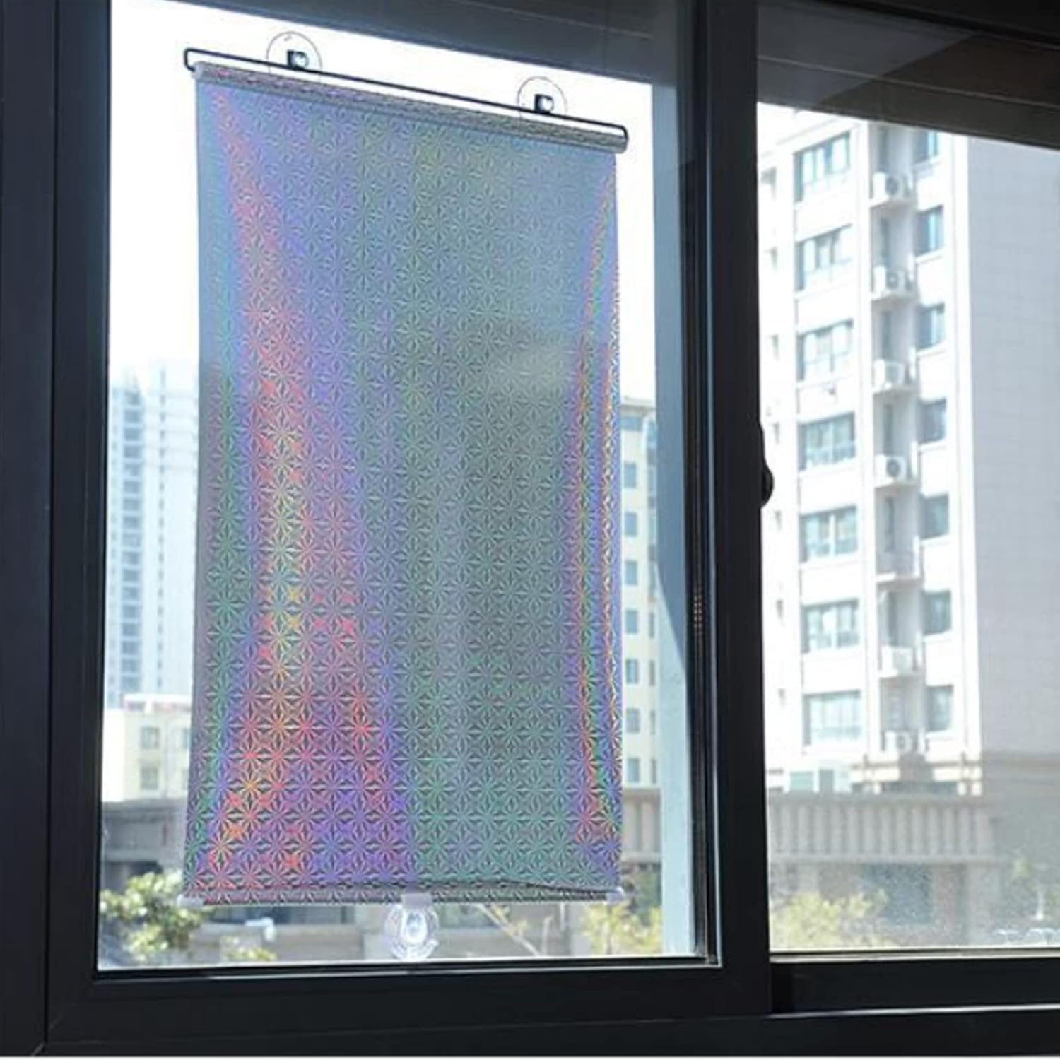 Persianas enrollables opacas temporales con ventosas, pantalla de privacidad ajustable con aislamiento térmico, cortina de ventana portátil