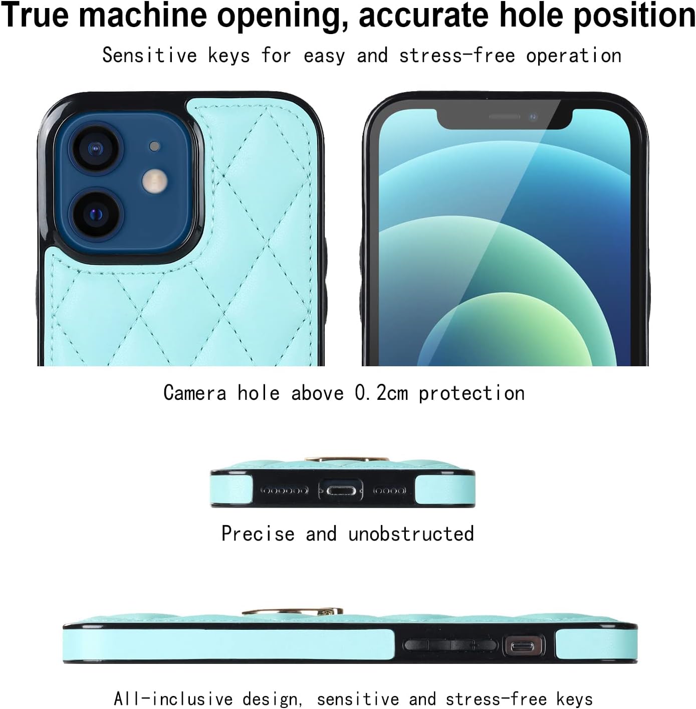 Funda de teléfono para iPhone 11 6.1 con protector de pantalla de vidrio templado, soporte de anillo con soporte de soporte, delgada, suave y
