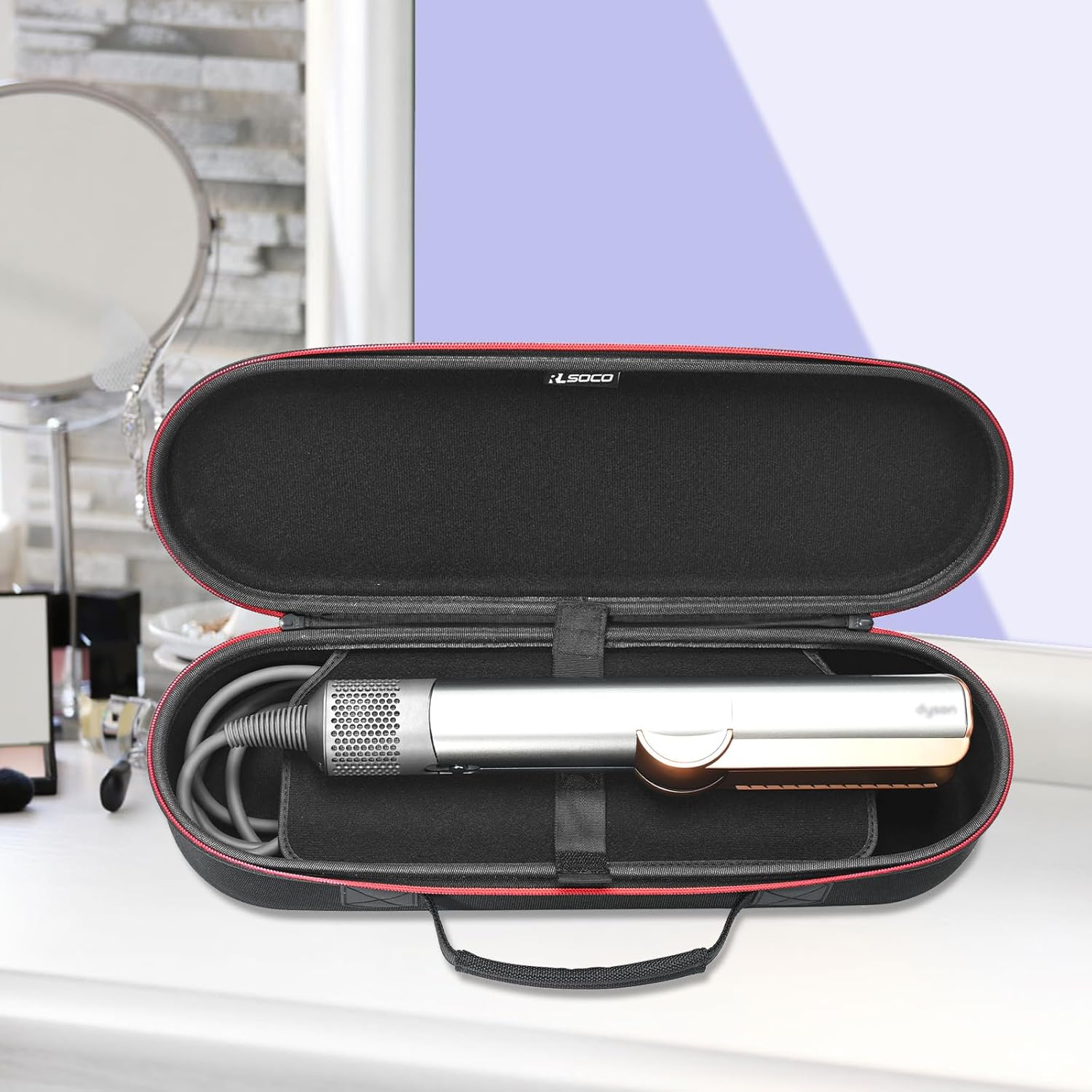 RLSOCO Estuche de viaje para alisador de cabello Dyson AirstraitCorrale, estuche de almacenamiento para alisador Dyson de cerámica Airstrait de