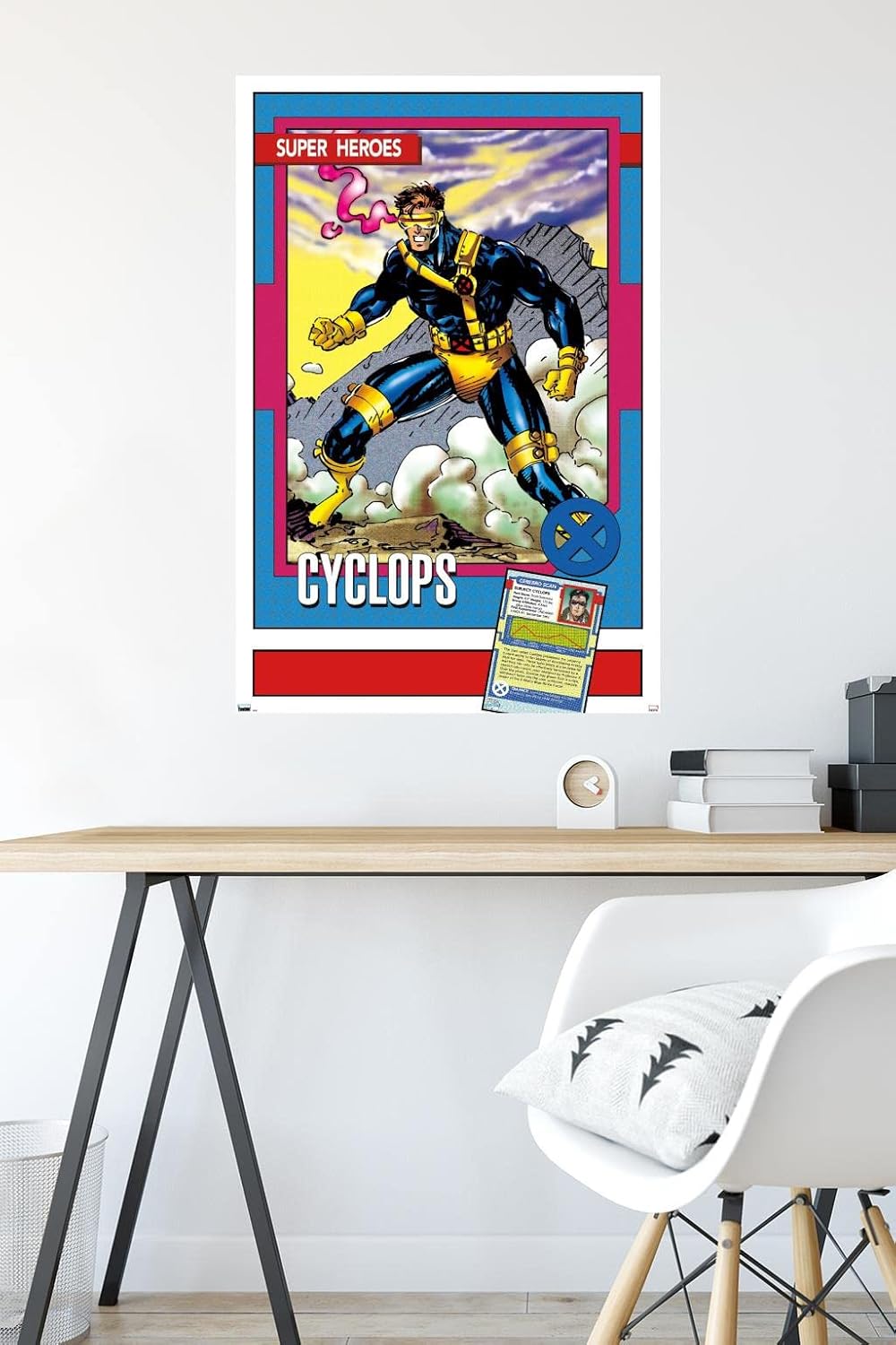 Trends International Marvel Trading Cards – Póster de pared de cíclope, 22.375 x 34 pulgadas, versión premium sin marco