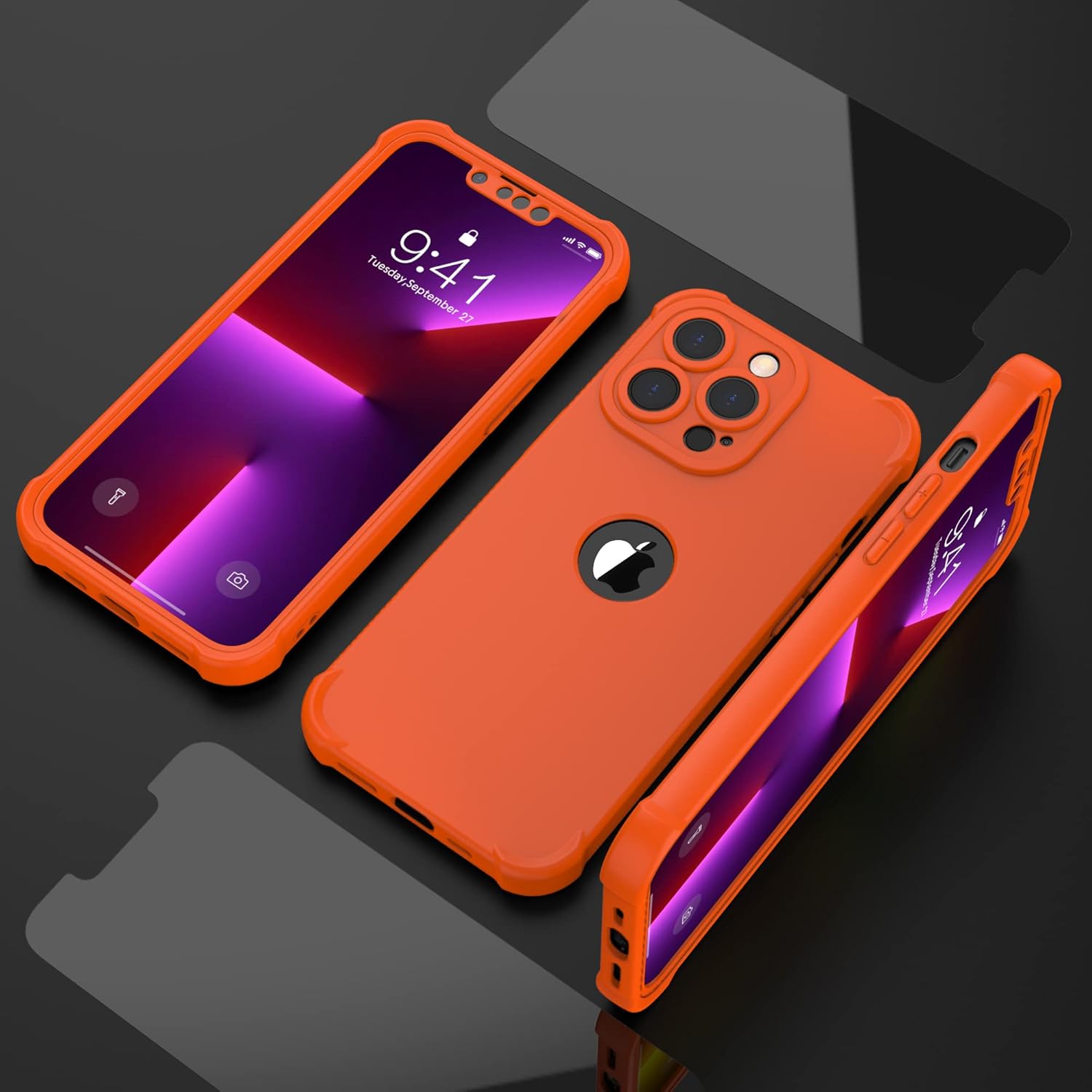 ORETECH Funda para iPhone 13 Pro Max, con 2 protectores de pantalla prueba de caídas de grado militar de 10 pies protección de cámara 360 a prueba
