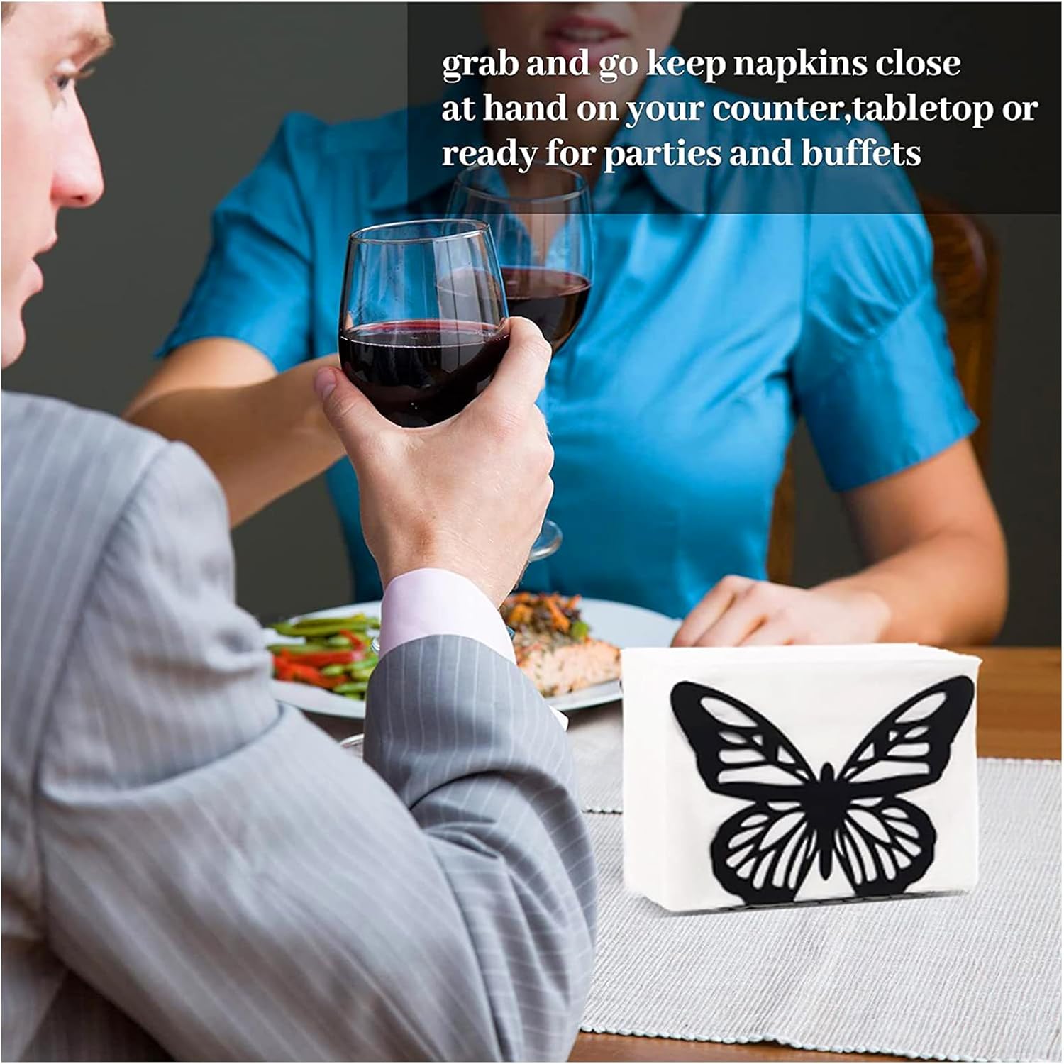 Servilletero para mesa, soporte de metal para decoración de mesa de comedor, dispensador de servilletas ideal para mesas y encimeras de cocina,