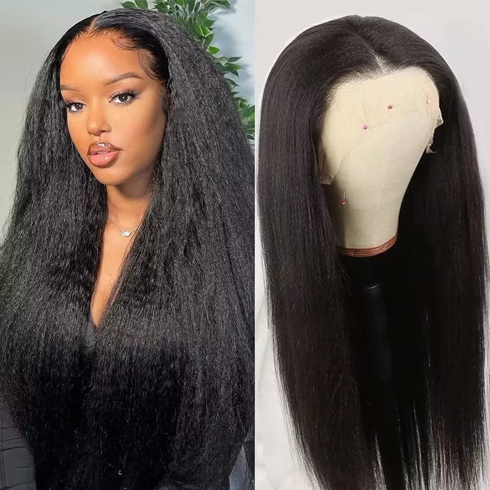 Maxine Pelucas de cabello humano virgen brasileño lacio de 26 pulgadas con encaje frontal, prearrancado de 13×4, peluca de cabello humano lacio tipo