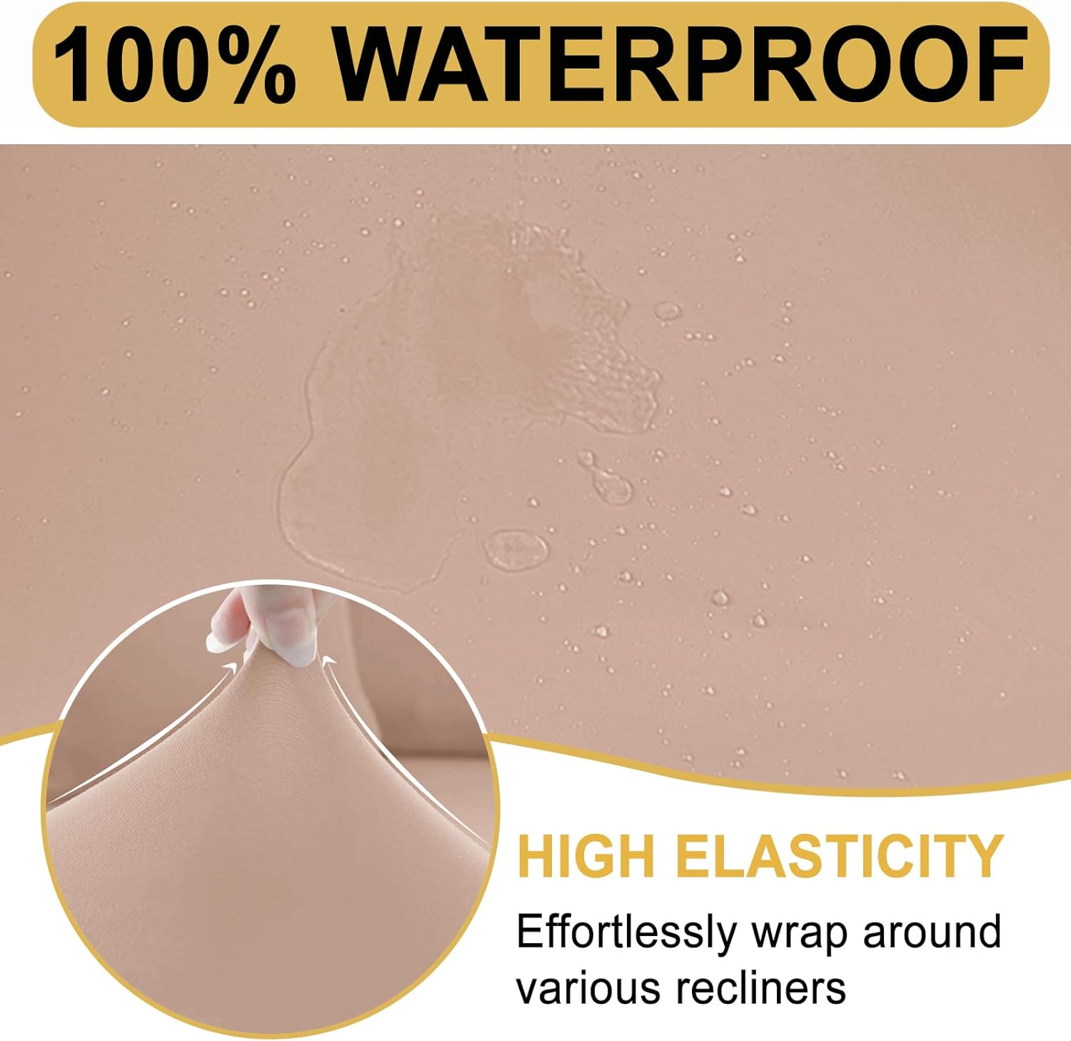 HDCAXKJ Funda reclinable 100% impermeable de 4 piezas para sillas reclinables grandes, fundas elásticas para sillas reclinables con brazos, fundas