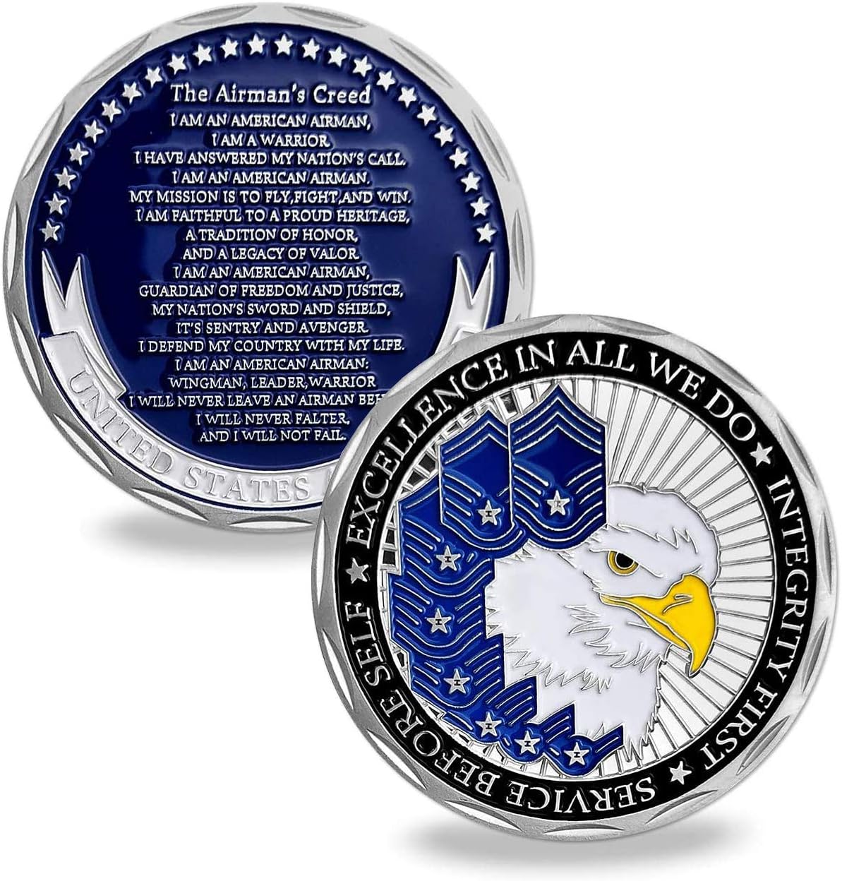 Moneda de desafío militar de la Fuerza Aérea de los Estados Unidos Airman’s Creed, regalo coleccionable para veteranos