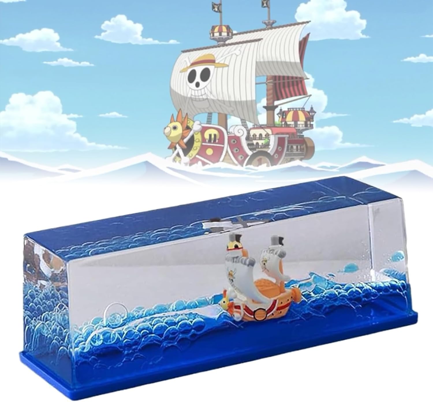 Chilifuli Botella de deriva fluida de crucero, barco insumergible en una caja, modelo de crucero Titanic decoración de crucero de onda líquida,