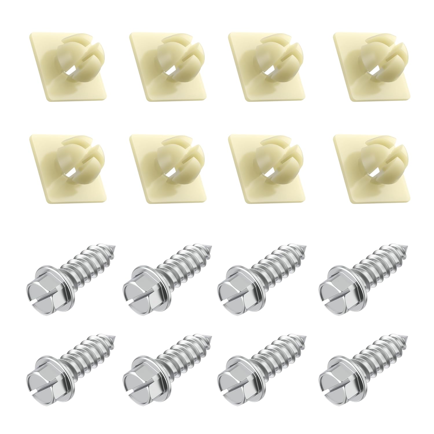 Prime Ave Tornillos de acero inoxidable resistentes a prueba de óxido con cabeza hexagonal ranurada de 38 pulgadas + insertos de nailon para