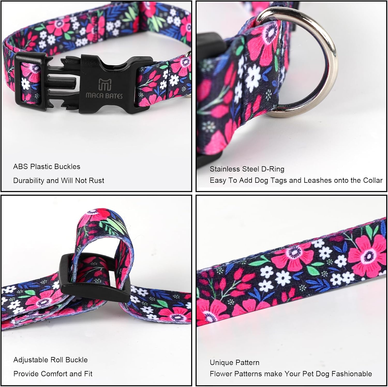 Maca Bates – Collar de primavera para perro con diseño de flores, para niñas y niños, hembra, macho, para Perros, Chihuahua, Pitbull, regalo de
