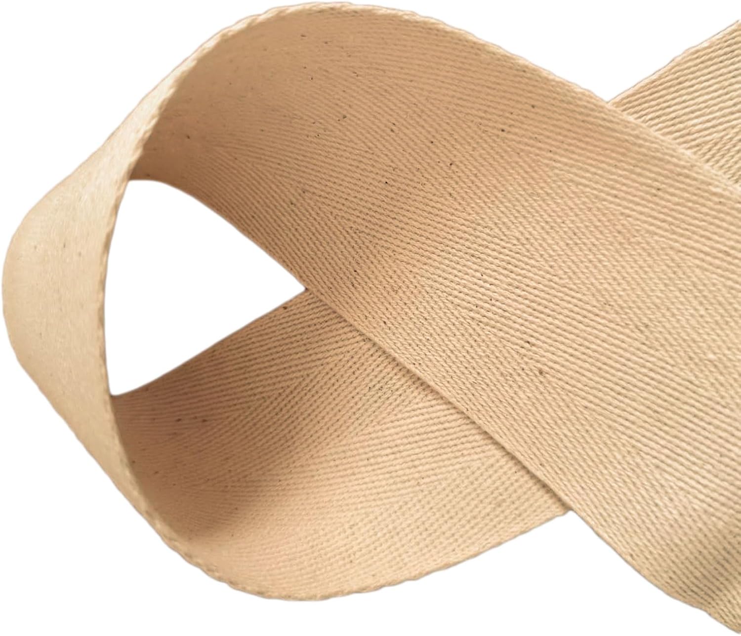 Cinta de sarga de algodón de 2 pulgadas x 5 yardas, cinta de espiga de espiga de color beige natural, cinta, encuadernación ideal para correa,