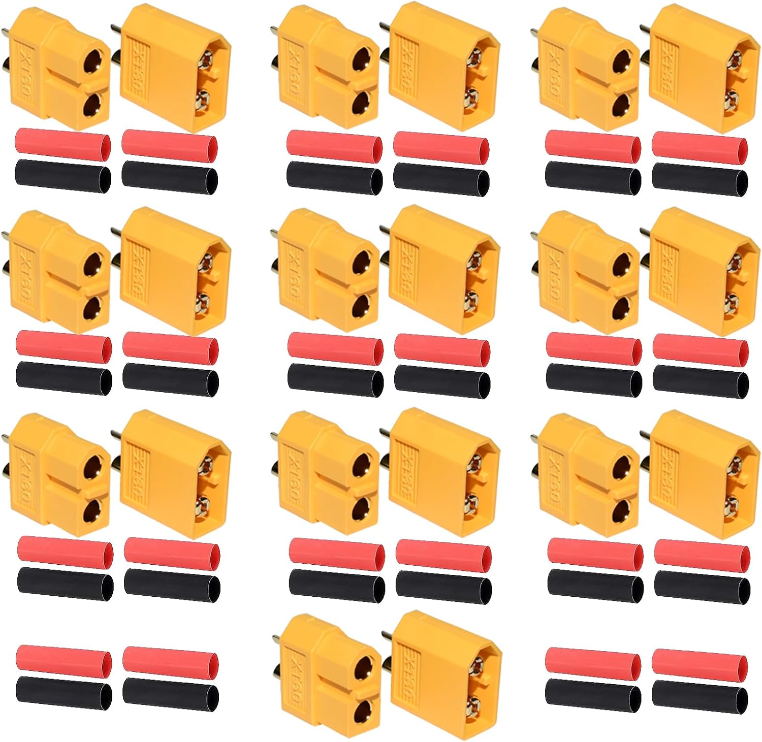 10 pares de conectores XT60 XT60 macho y hembra, conectores de alimentación de bala, adecuados para RC Lipo batería de control remoto de automóviles