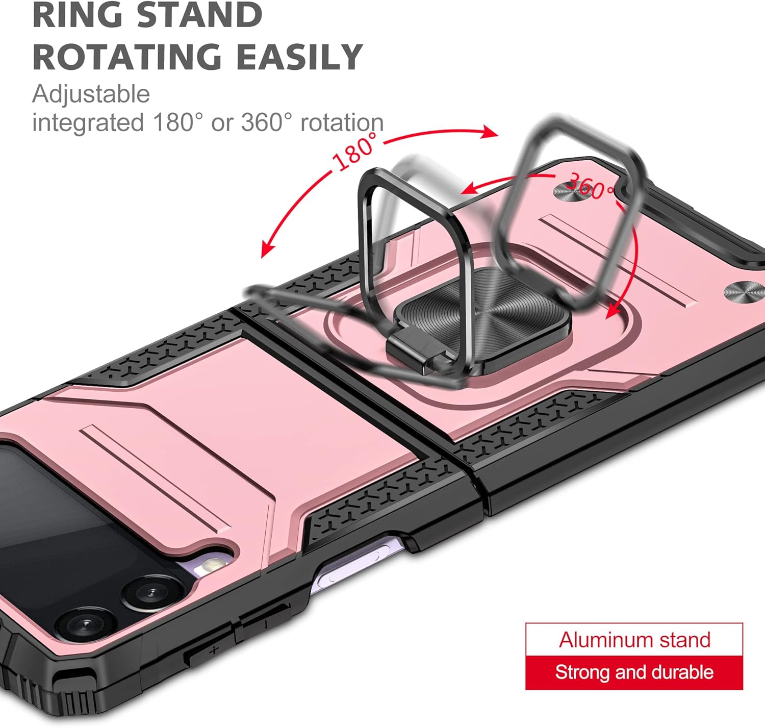 AYMECL Funda para Z Flip 3, Samsung Galaxy Z Flip 3, grado militar, doble a prueba de golpes, con función atril, funda protectora para Samsung Z