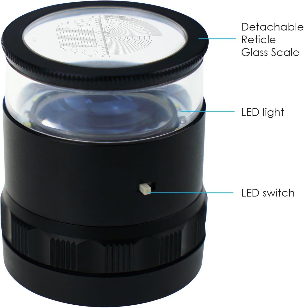 Jewelers – Lupa iluminada a escala de lupa, lupa portátil de lectura de bolsillo con 0.984 in con lupa de ojo enfocada en LED para gemas, monedas