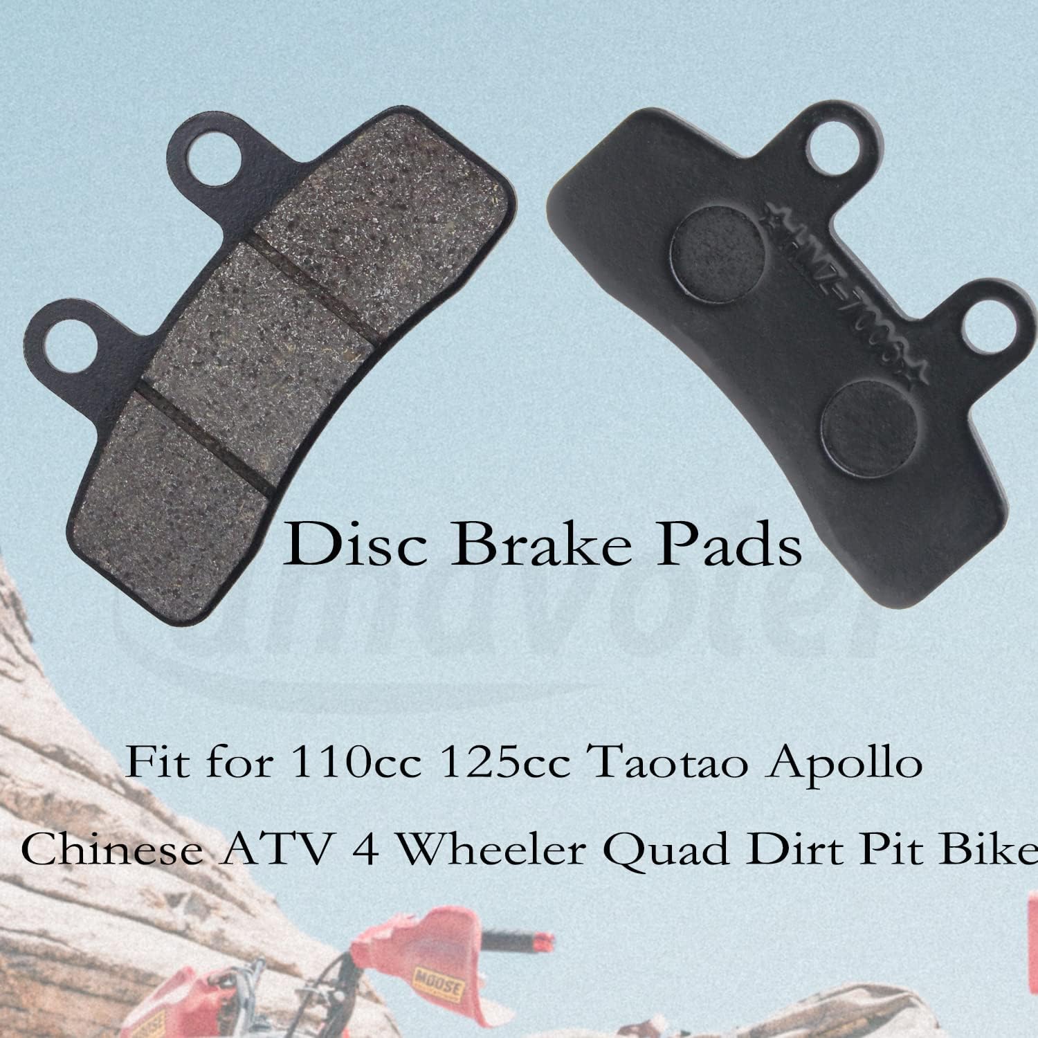 Pastillas de freno de disco de repuesto para bicicleta Taotao Apollo Chinese ATV de 4 ruedas Quad Dirt Pit Bike de 110 cc 125 cc