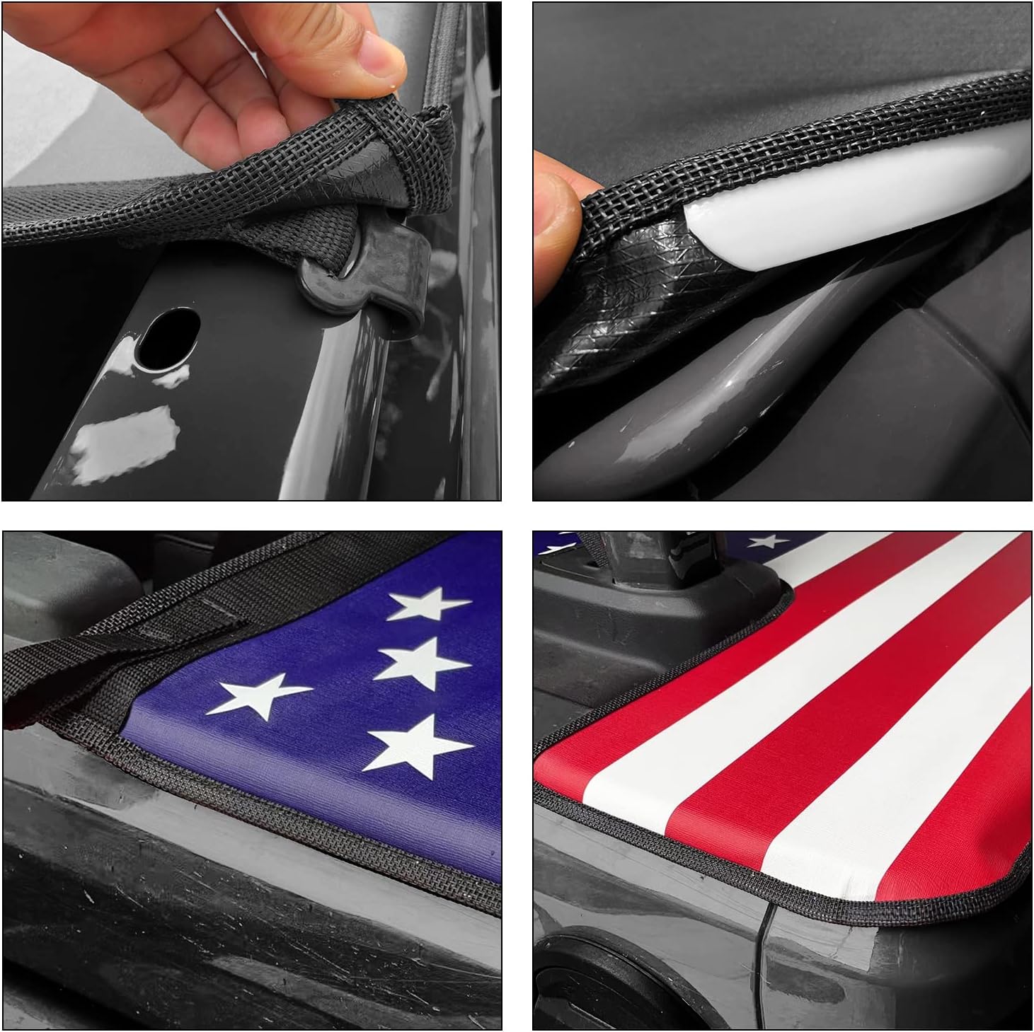 Shadeidea Cubierta Tonneau compatible con Jeep Wrangler Cargo Cover JL 4 puertas JLU (2018-actual) cubierta trasera del maletero negro  Bandera