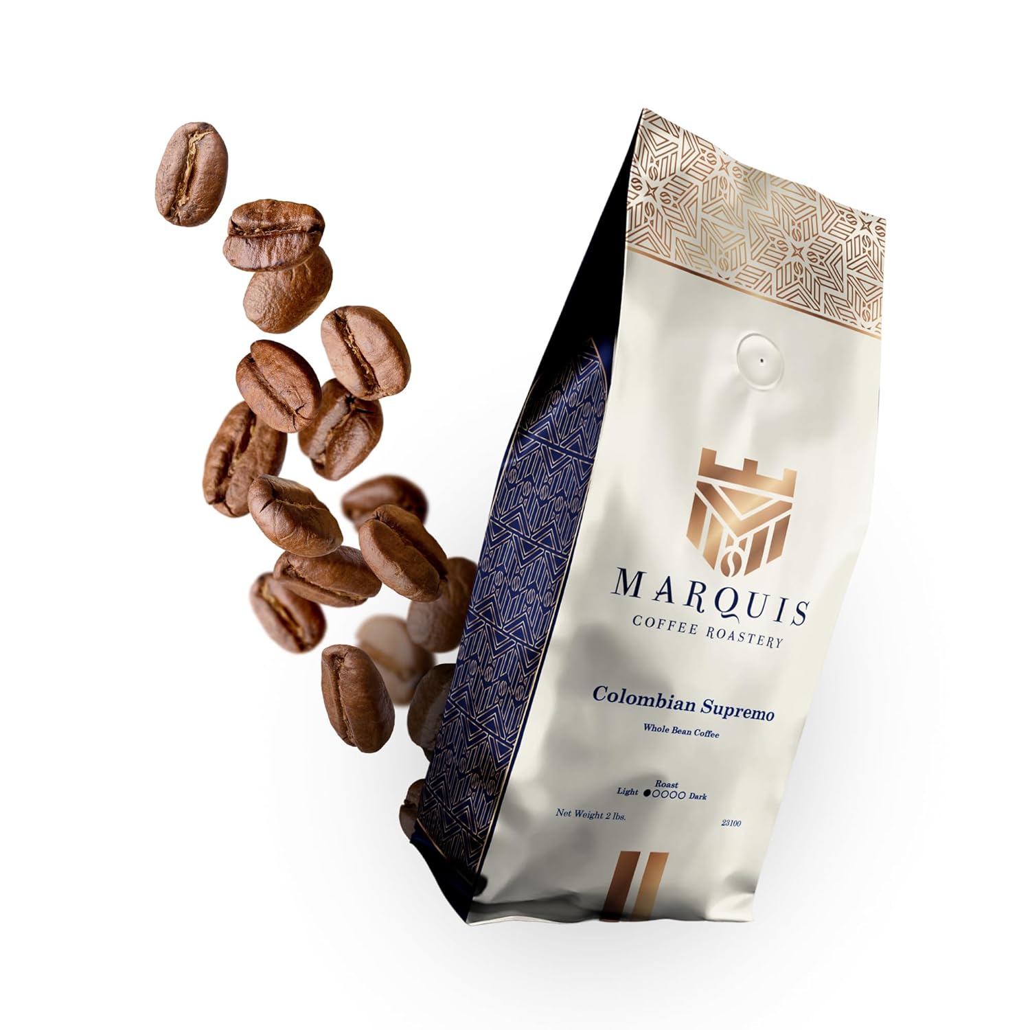 Marquis – Granos de café supremo colombiano, café colombiano rico y atrevido, granos de café frescos con un aroma embriagador, café de grano entero