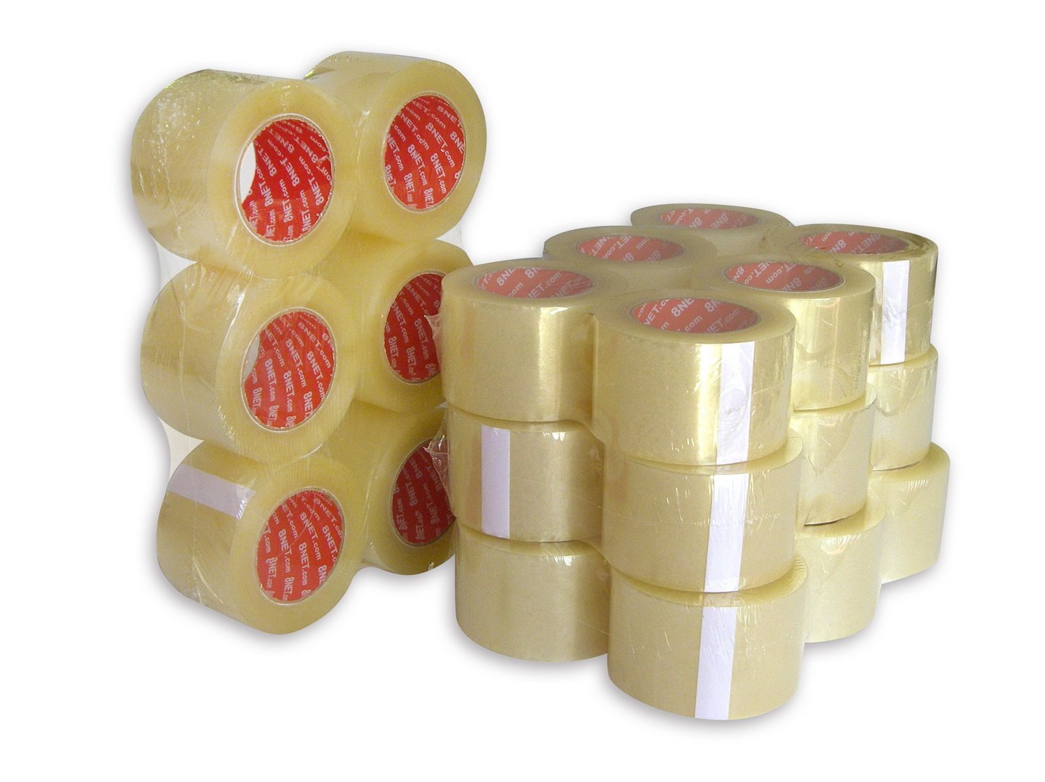 8NET Cinta de embalaje transparente, 1.8 mil 3 pulgadas x 110 yardas (330 pies), cintas de sellado de cartón para cajas de mudanza de envío