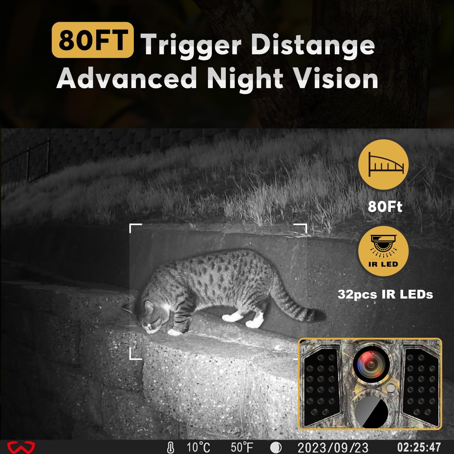 WOSODA Paquete de 2 cámaras de rastreo de 30 MP 1920P HD – Cámara de juego con tarjetas SD, tiempo de disparo de 0.2 s, visión nocturna infrarroja,