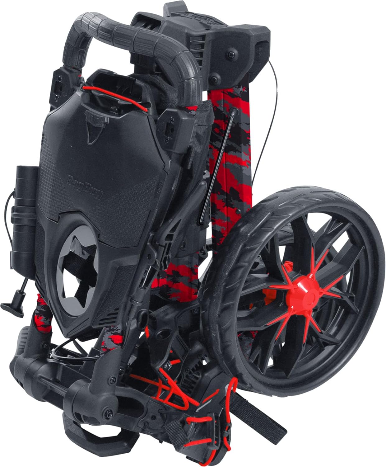 Bag Boy Nitron 3 Wheel Golf Push Cart, Easy 1 Step Open and Fold, Scorecard Console, Beverage Holder, Mobile Device Holder, Handle Mounted Parking