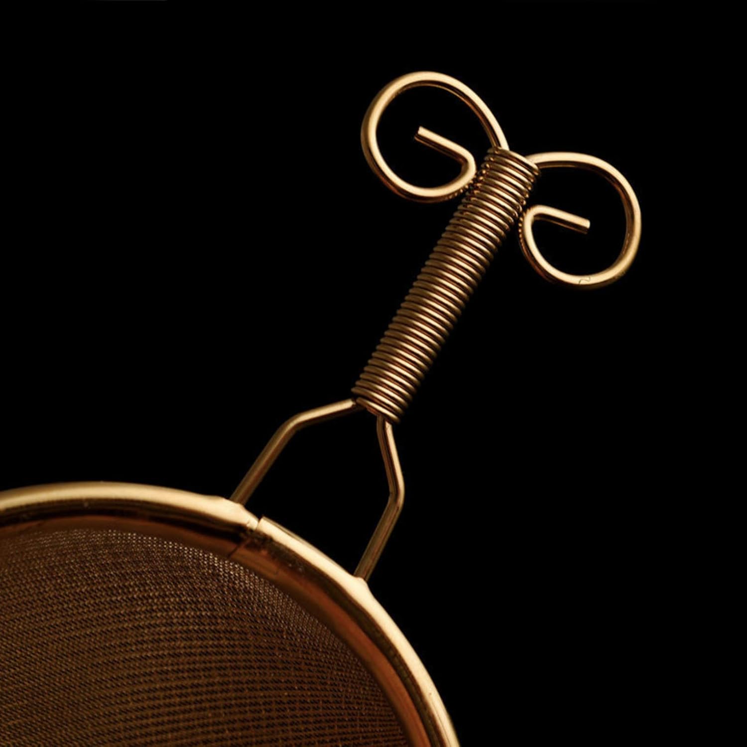 UPTALY 2 coladores de té de malla fina (dorado), tamiz de café de acero inoxidable 1810, infusor de té pequeño, difusor de té reutilizable, mini