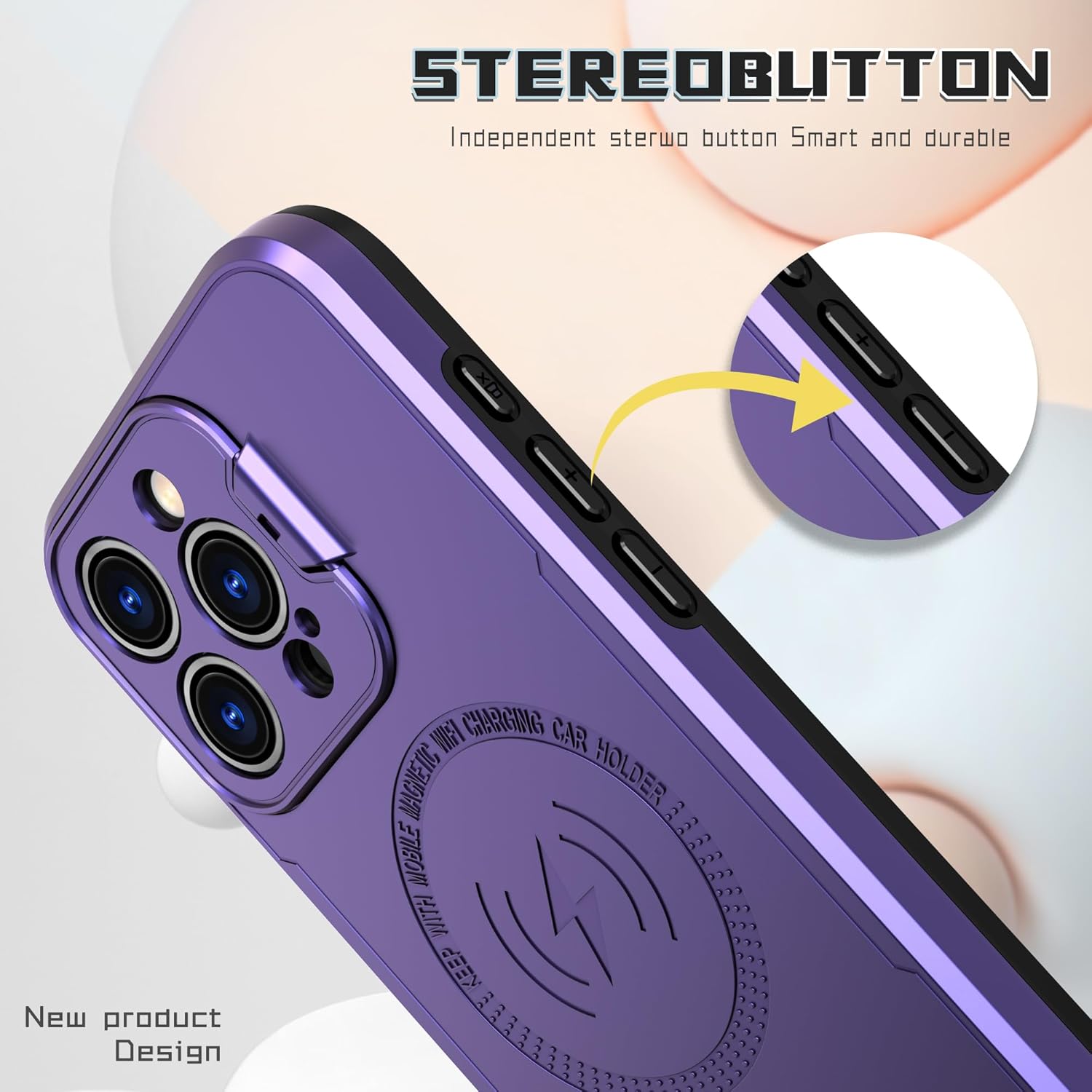 Asuwish Funda de teléfono para iPhone 15 Pro de 6.1 pulgadas con protector de pantalla de vidrio templado Magsafe y soporte delgado, funda rígida