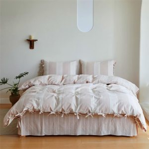 BISELINA  Juego de funda de edredón de lino belga 55% lino 45% algodón con cierre de botón suave y transpirable BISELINA  Juego de funda de edredón de lino belga 55% lino 45% algodón con cierre de botón suave y transpirable