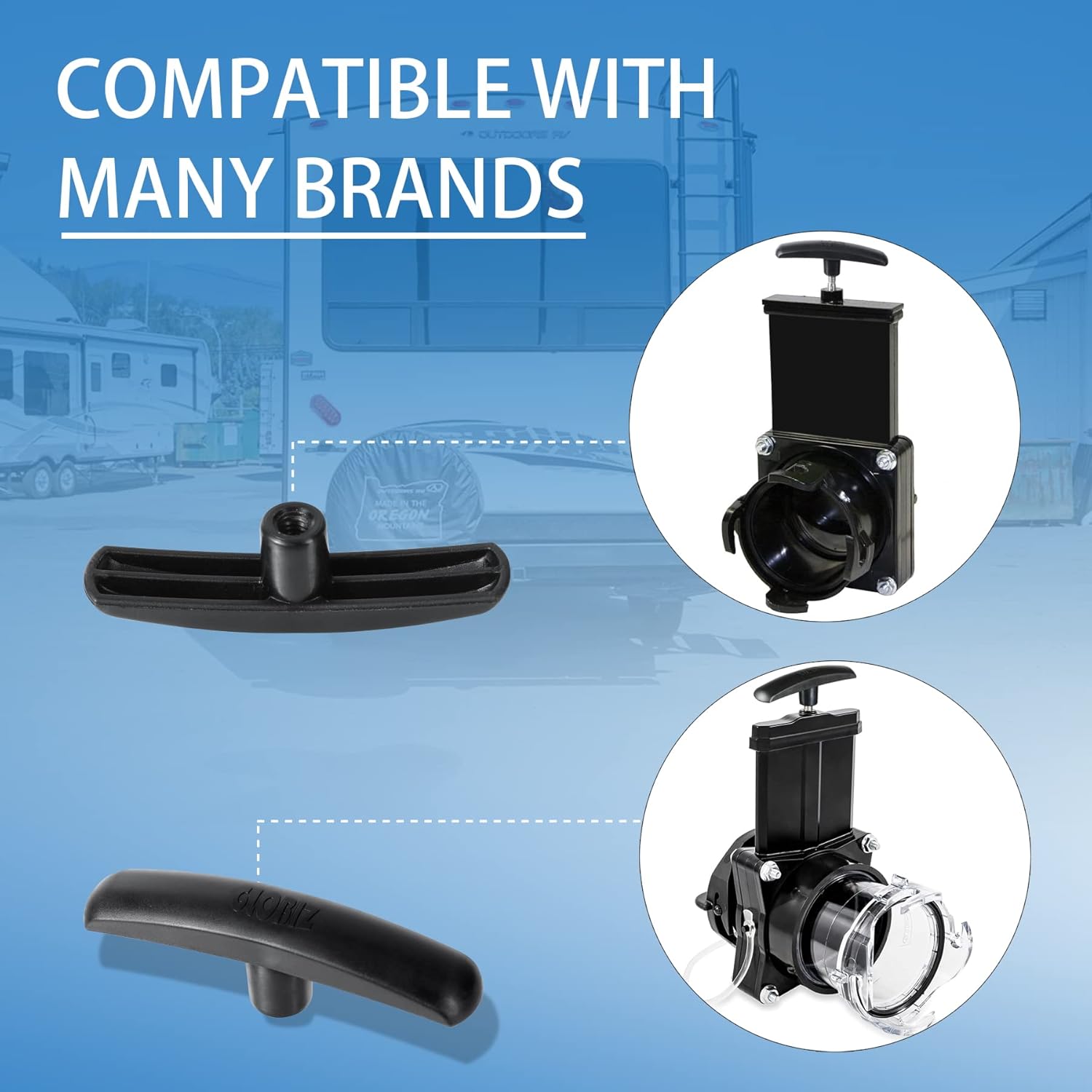 Manijas de válvula de alcantarillado RV de repuesto para válvula de tanque negro de 1 12 pulgadas, 2 pulgadas y 3 pulgadas, compatible con la