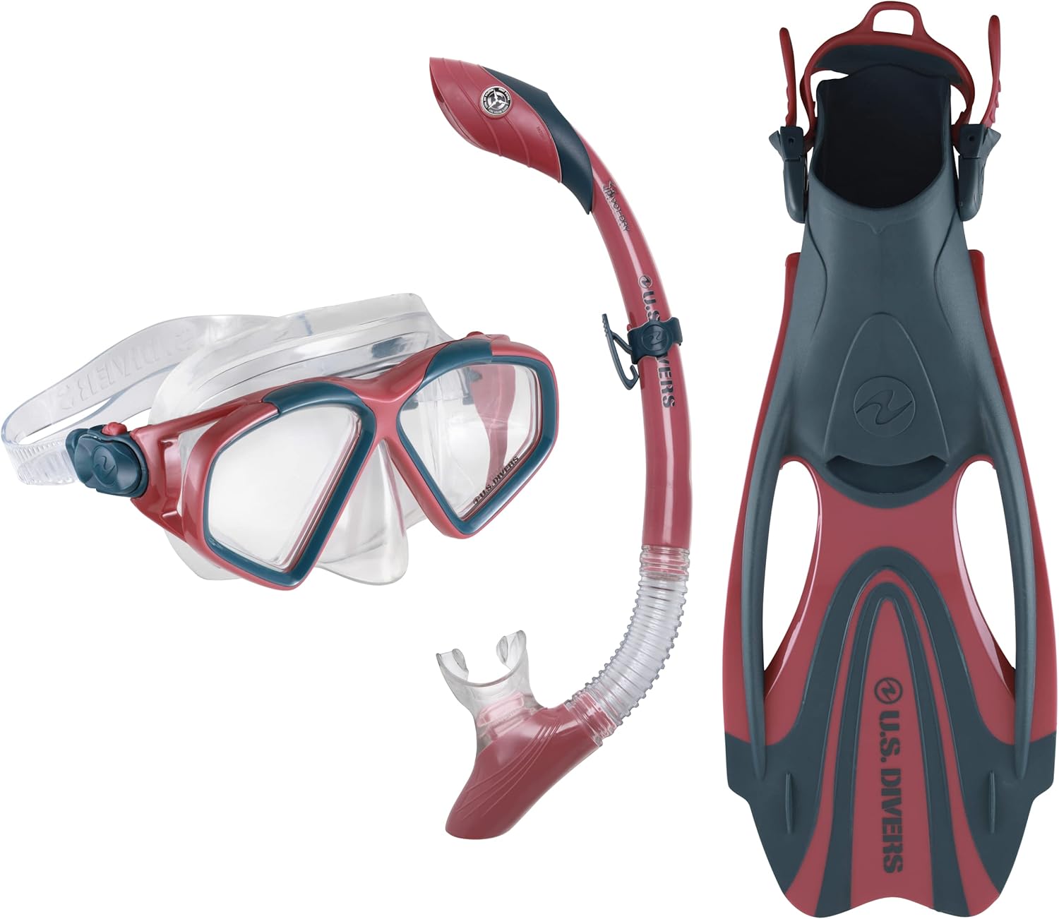 U.S. Divers Cozumel SR3986104M – Juego de esnórquel para adultos, lente de policarbonato antivaho, hebillas de máscara fáciles de ajustar, esnórquel