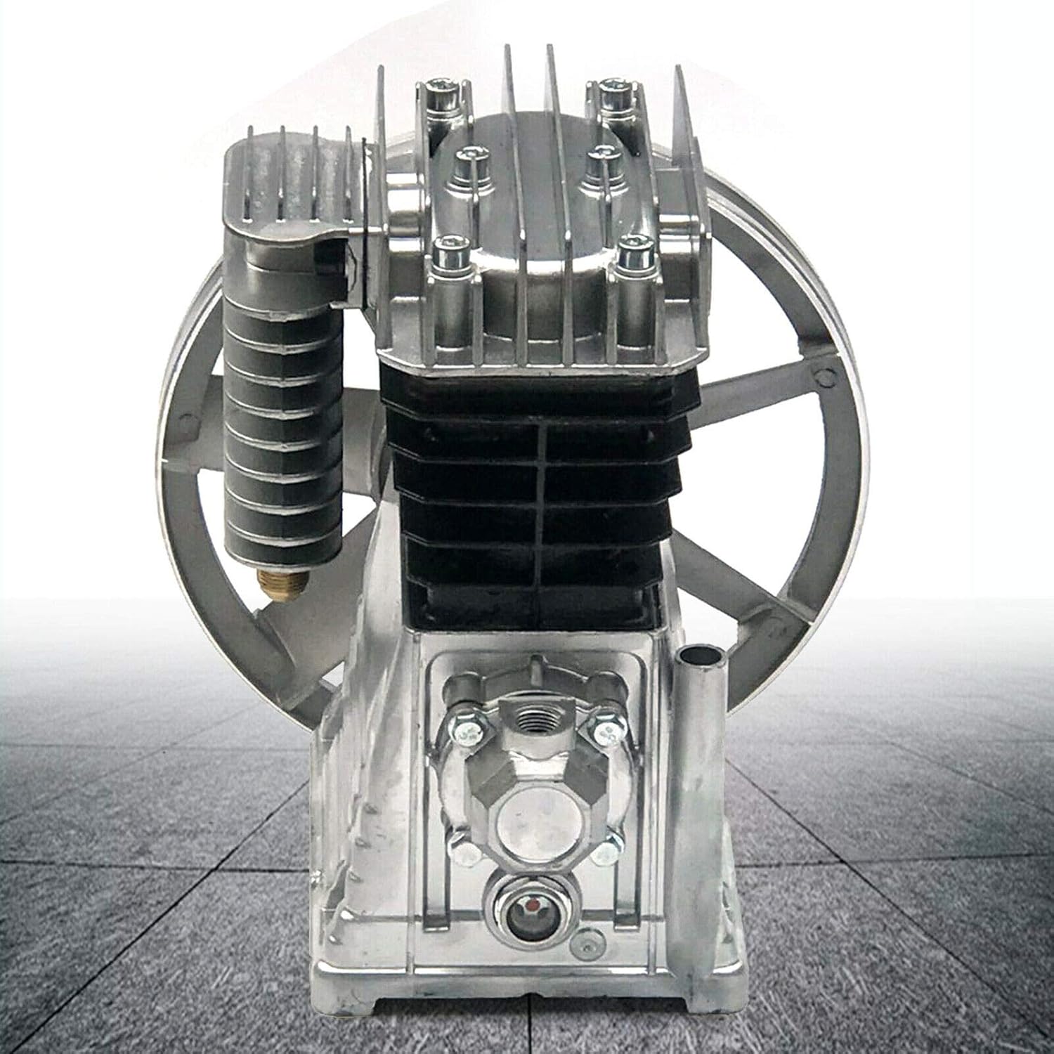 Bomba de cabeza de compresor de aire 3HP Bomba de compresor de aire de cilindro gemelo Pistón de cabeza de motor con silenciador (2065-3HP)