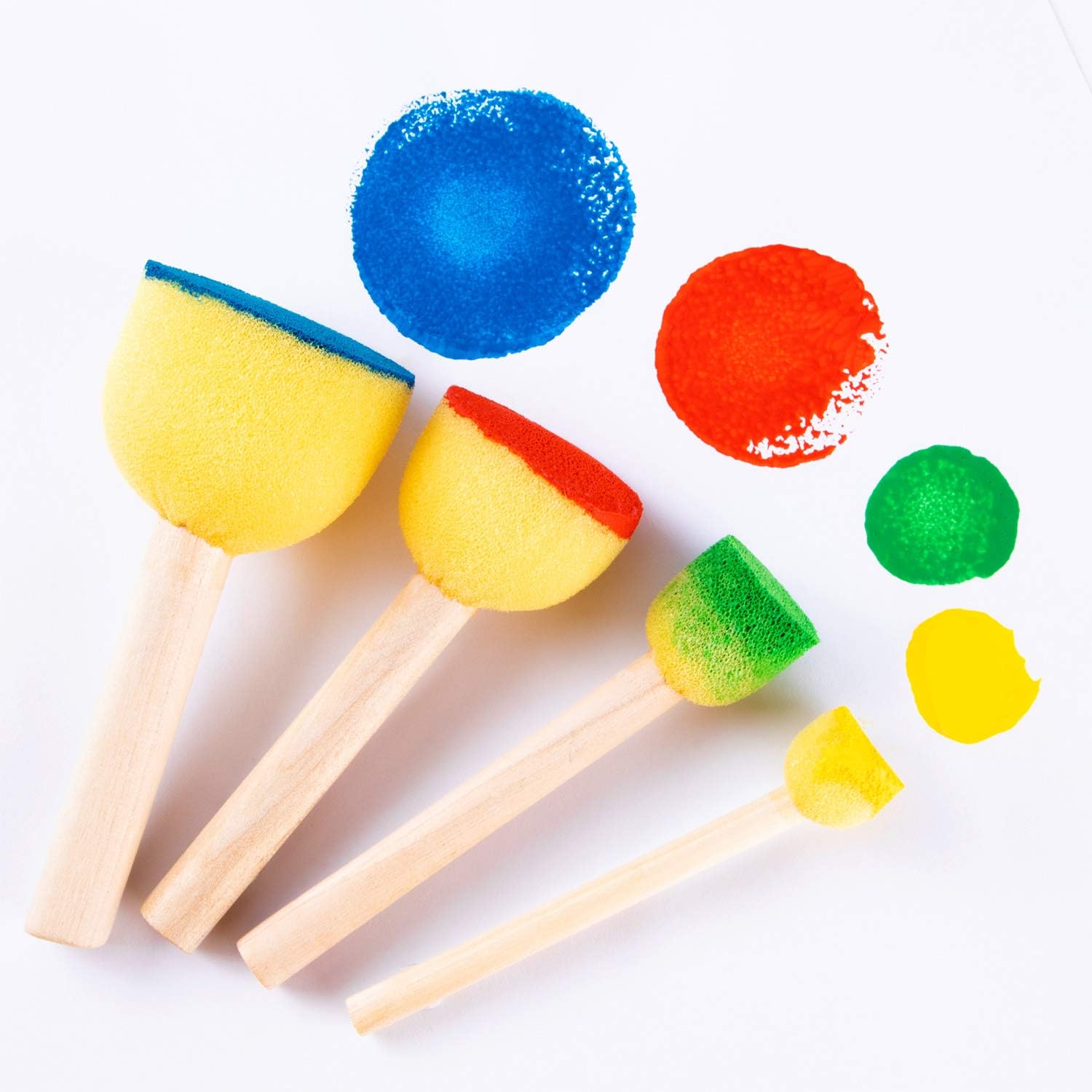 24 esponjas de pintura para niños, pinceles de esponja redondos de varios tamaños para pintar, pinceles de espuma para pintar, herramientas de