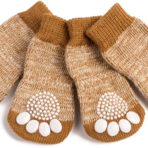Calcetines de punto antideslizantes para perros y gatos con refuerzo de goma, antideslizante y protector de pata para uso interior, apto para perros Calcetines de punto antideslizantes para perros y gatos con refuerzo de goma, antideslizante y protector de pata para uso interior, apto para perros