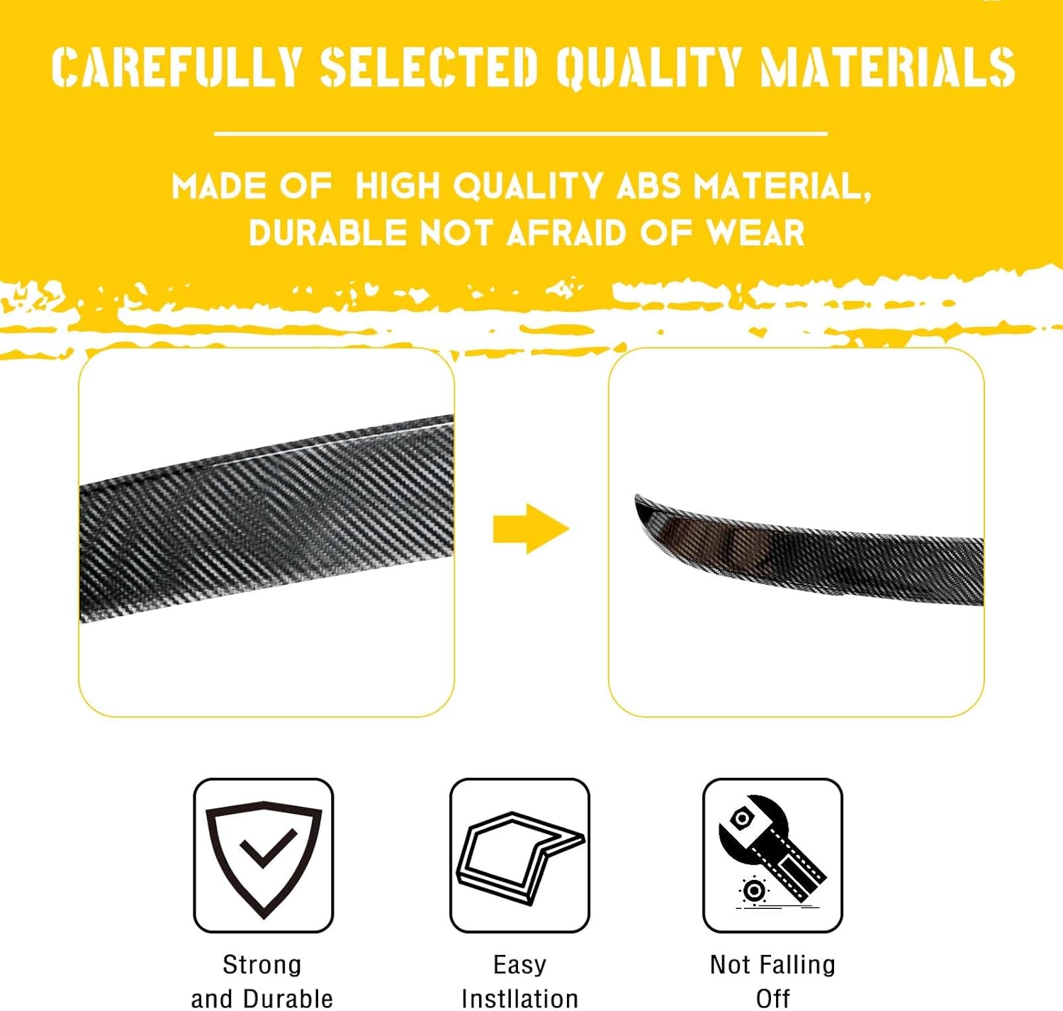 Alerón trasero compatible con Civic 11th 4 puertas Sedan Gen Highkick Duckbill 2022-2024 alerón de tapa de maletero (color de fibra de carbono)