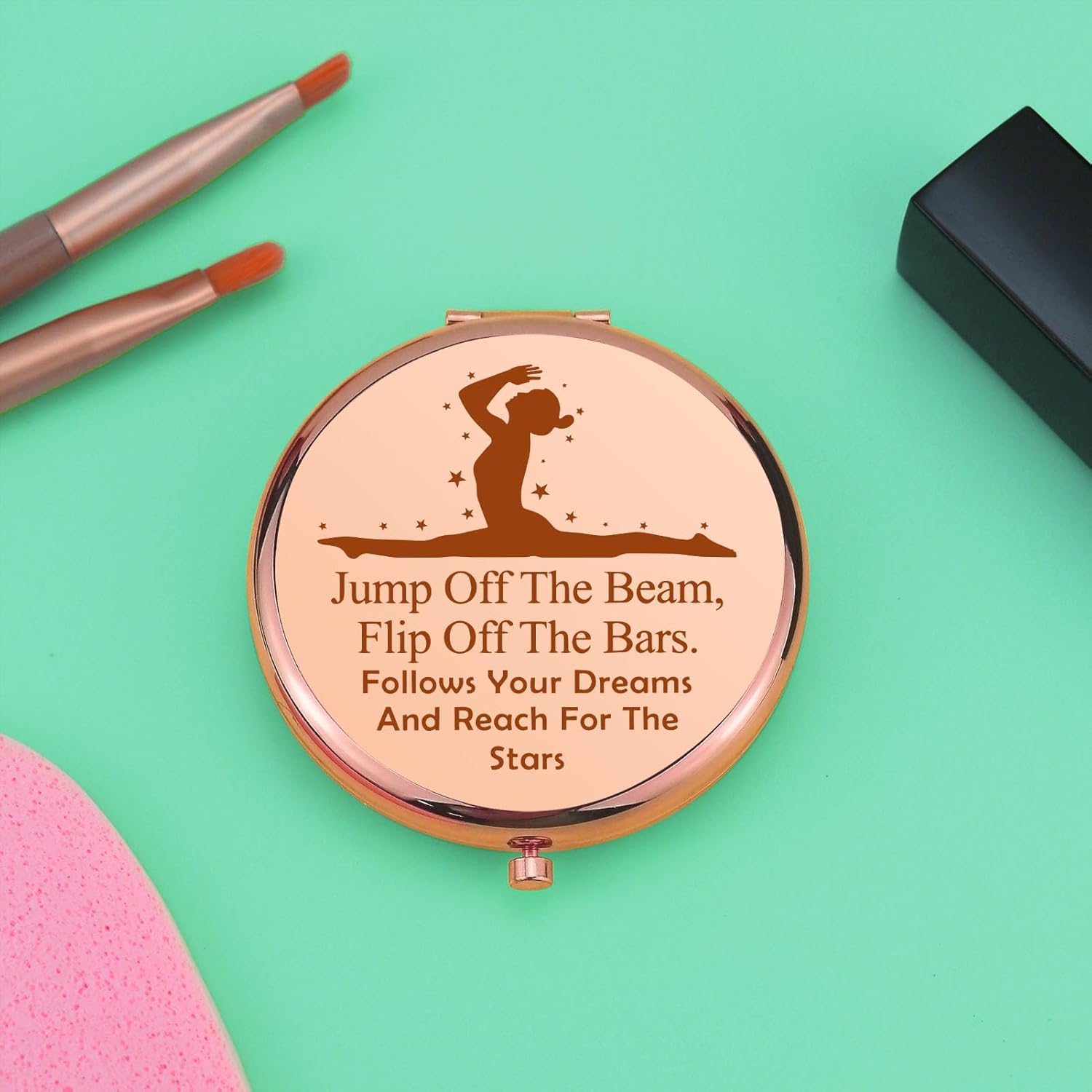 Regalos de gimnasia para adolescentes y niñas, gimnasta, espejo de maquillaje compacto, regalo inspirador para gimnasta, entrenador de gimnasia,