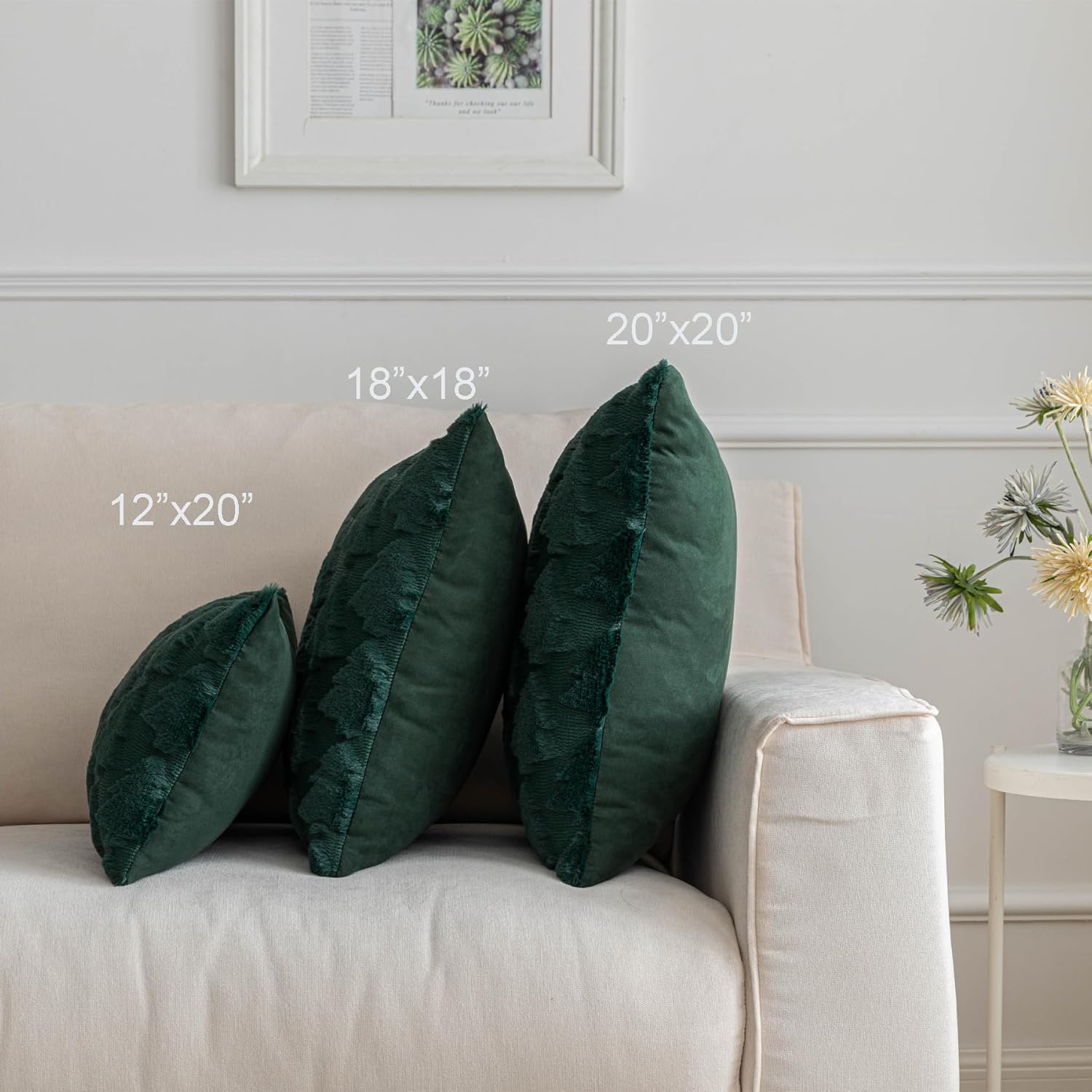 SHITURRE Juego de 2 fundas de almohada decorativas para árbol de Navidad, fundas de almohada suaves y esponjosas para decoración del hogar, fundas