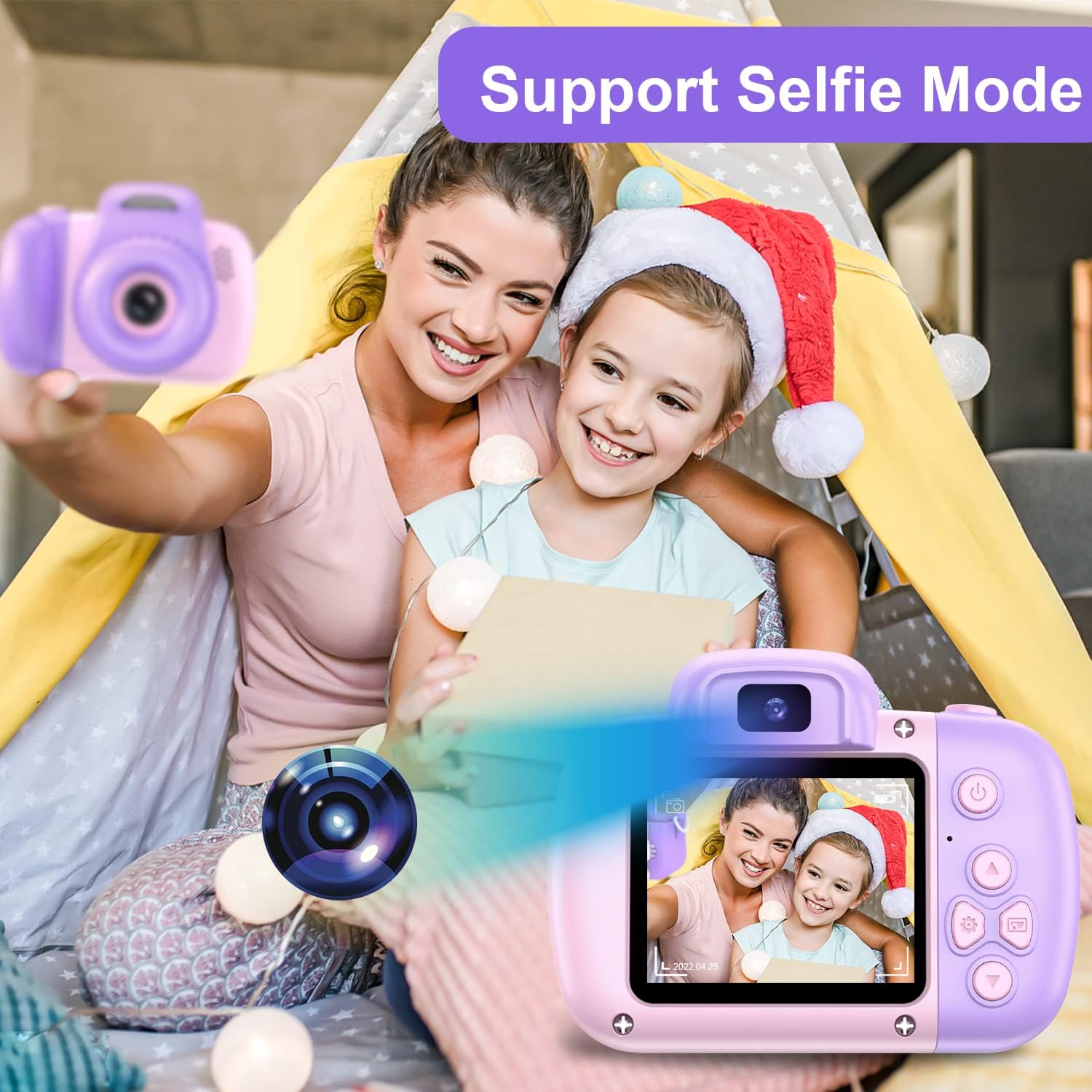 Goopow Mini cámara de juguete para niños de 3, 4, 5, 6, 7, 8 años, videocámara digital para niños pequeños, el mejor regalo de festival de