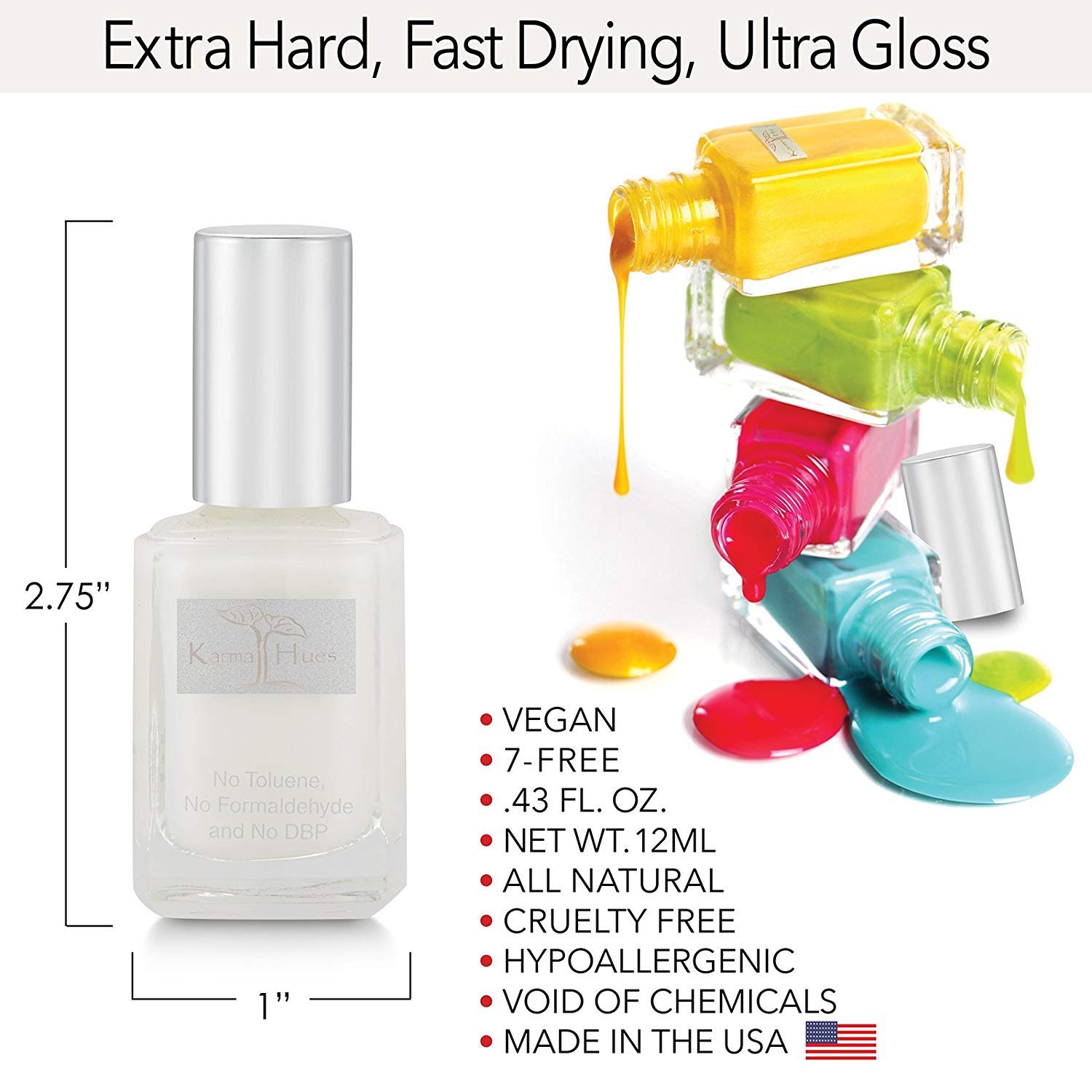 Karma Organic Esmalte de uñas natural no tóxico, pintura de uñas vegana y libre de crueldad para arte de uñas, esmalte de uñas de secado rápido para
