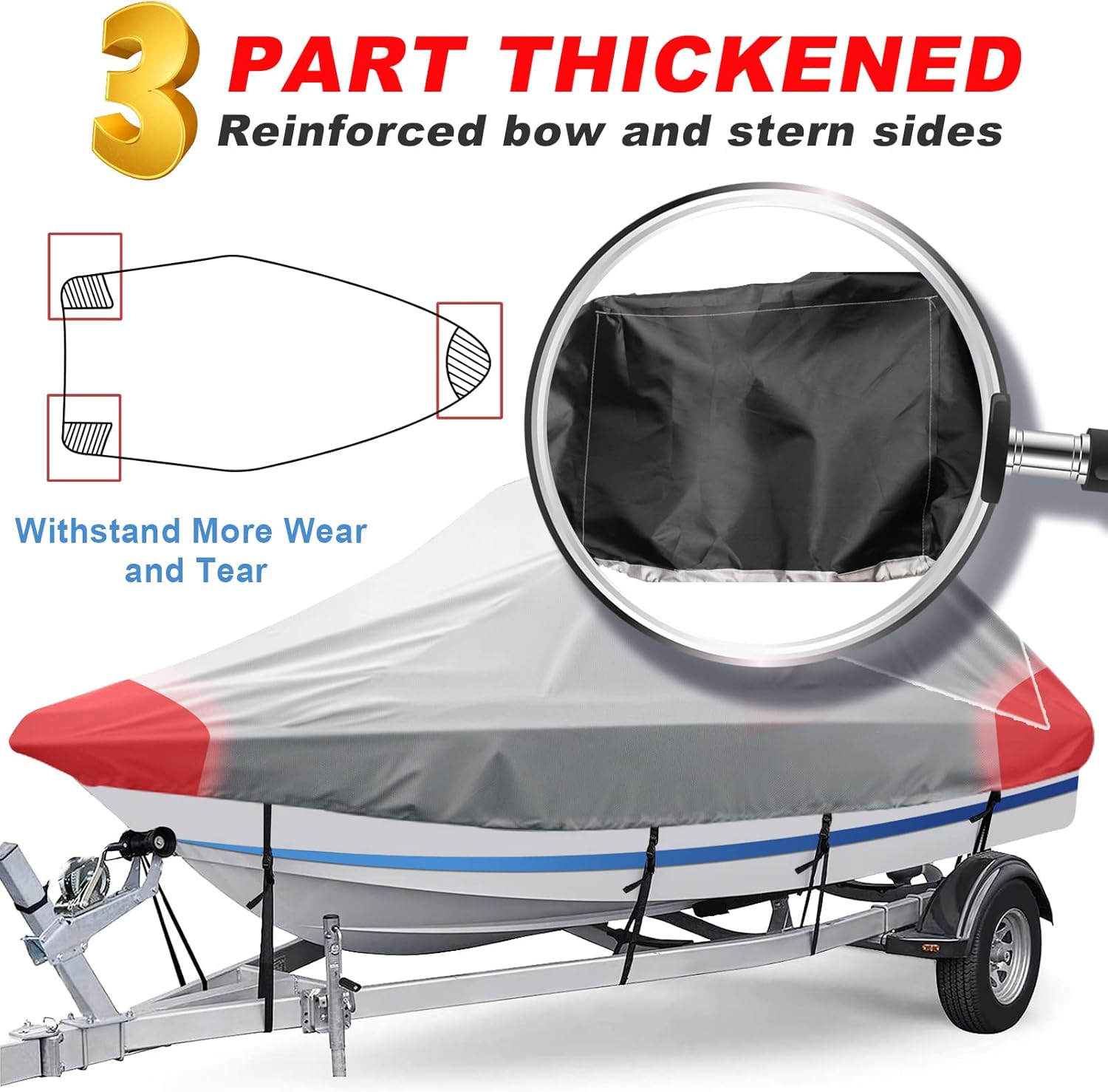 Wakeboard – Cubierta para lancha de torre, resistente 100% impermeable, para torneo de pesca con casco en V, cubierta de lancha de torre de esquí y