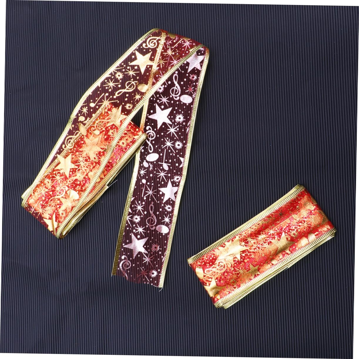 NOLITOY 12 Rolls 2 Christmas Ribbon Holiday Ribbon for Bows Christmas Grosgrain Ribbon Christmas Wrapping Ribbon Gift Bag Gold Trim Gold Decor